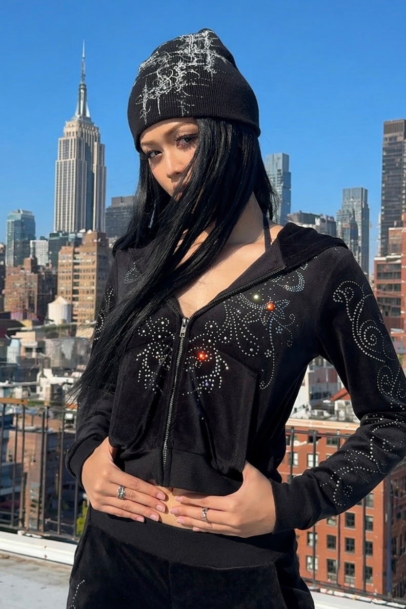 Velour Flutter Hoodie