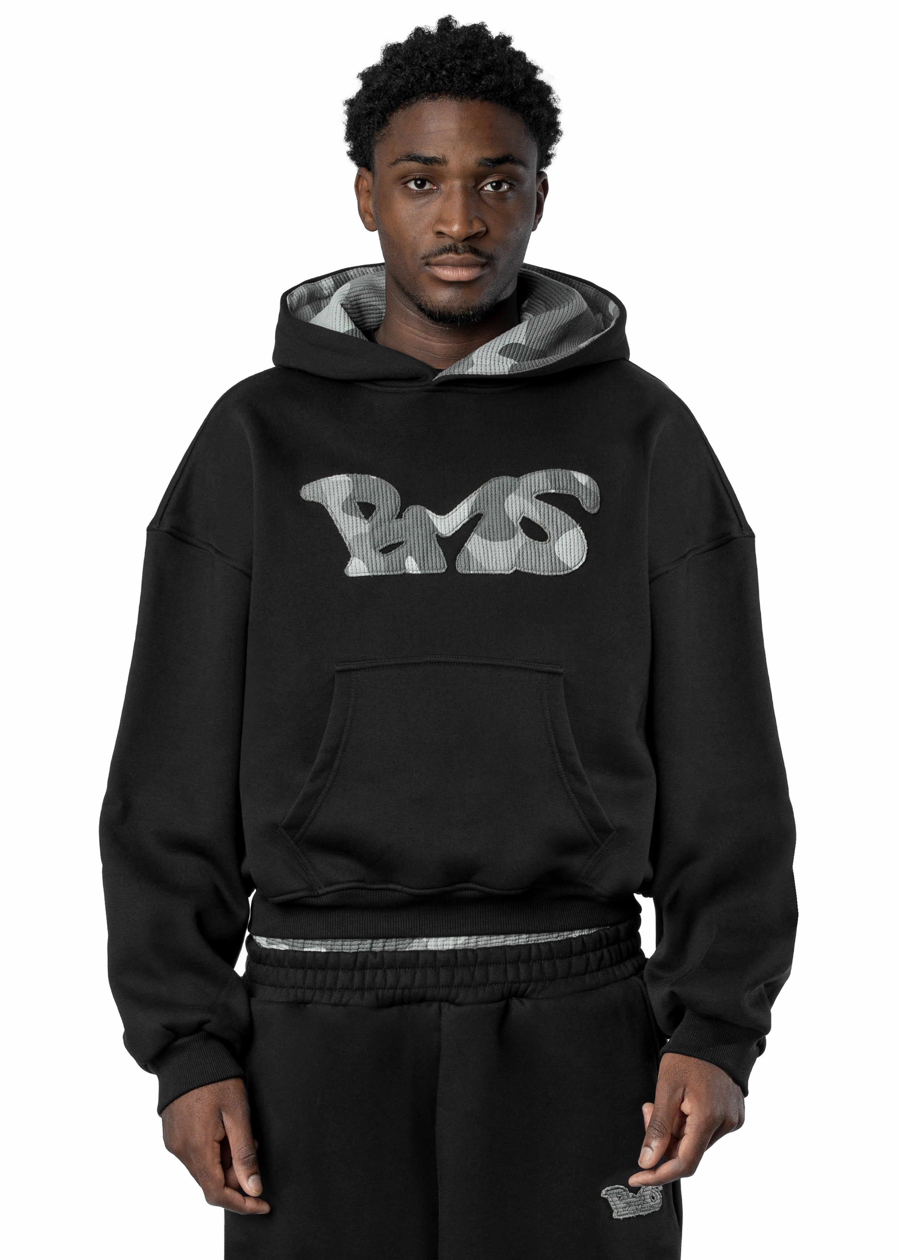 BLACK CAMO GREY HOODIE