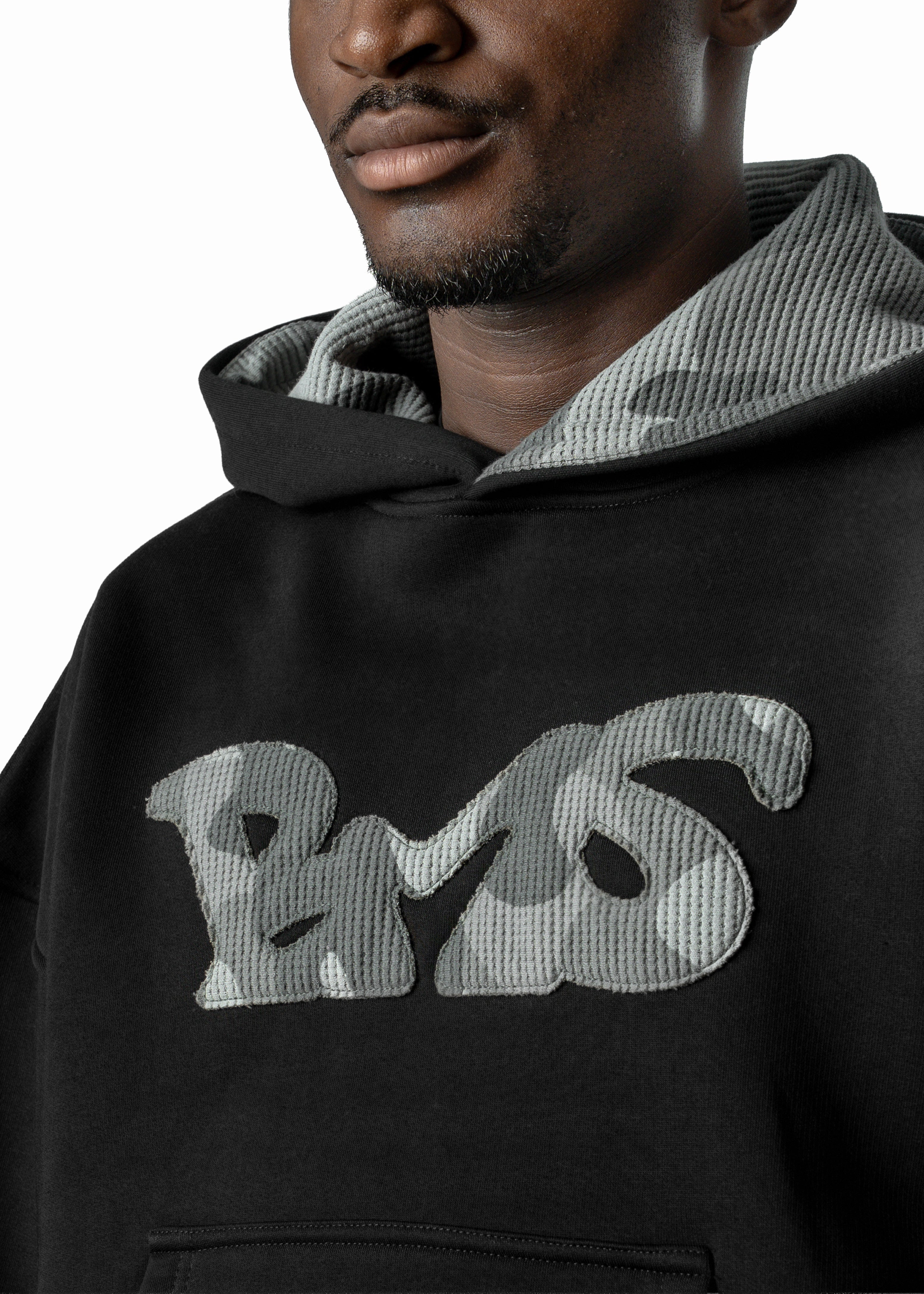 BLACK CAMO GREY HOODIE