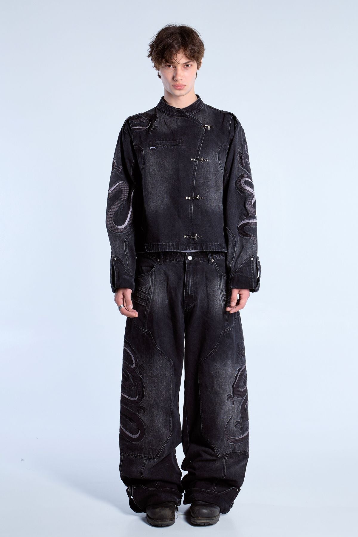 Dragon Denim Jacket Black