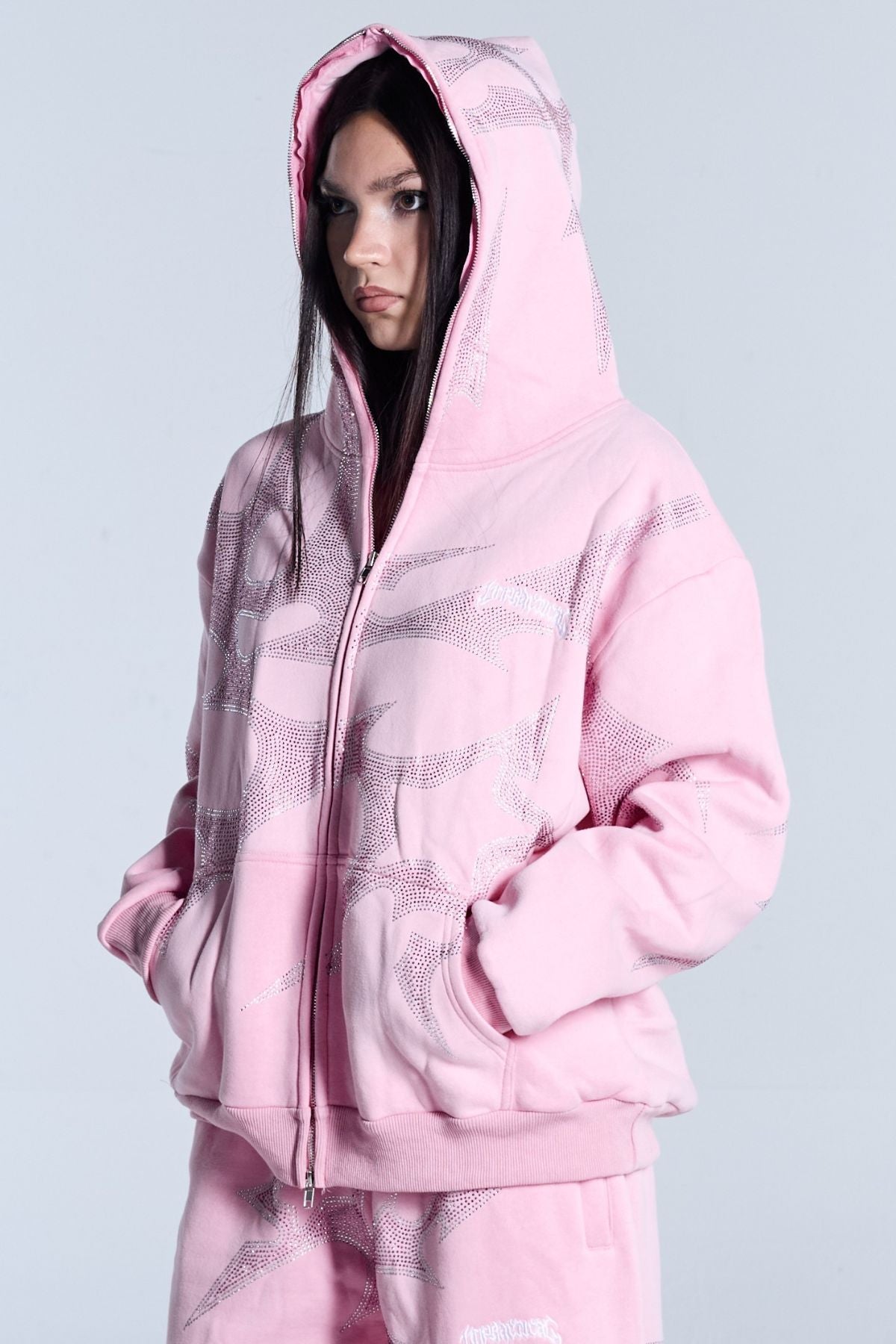 THORNS ZIP HOODIE PINK