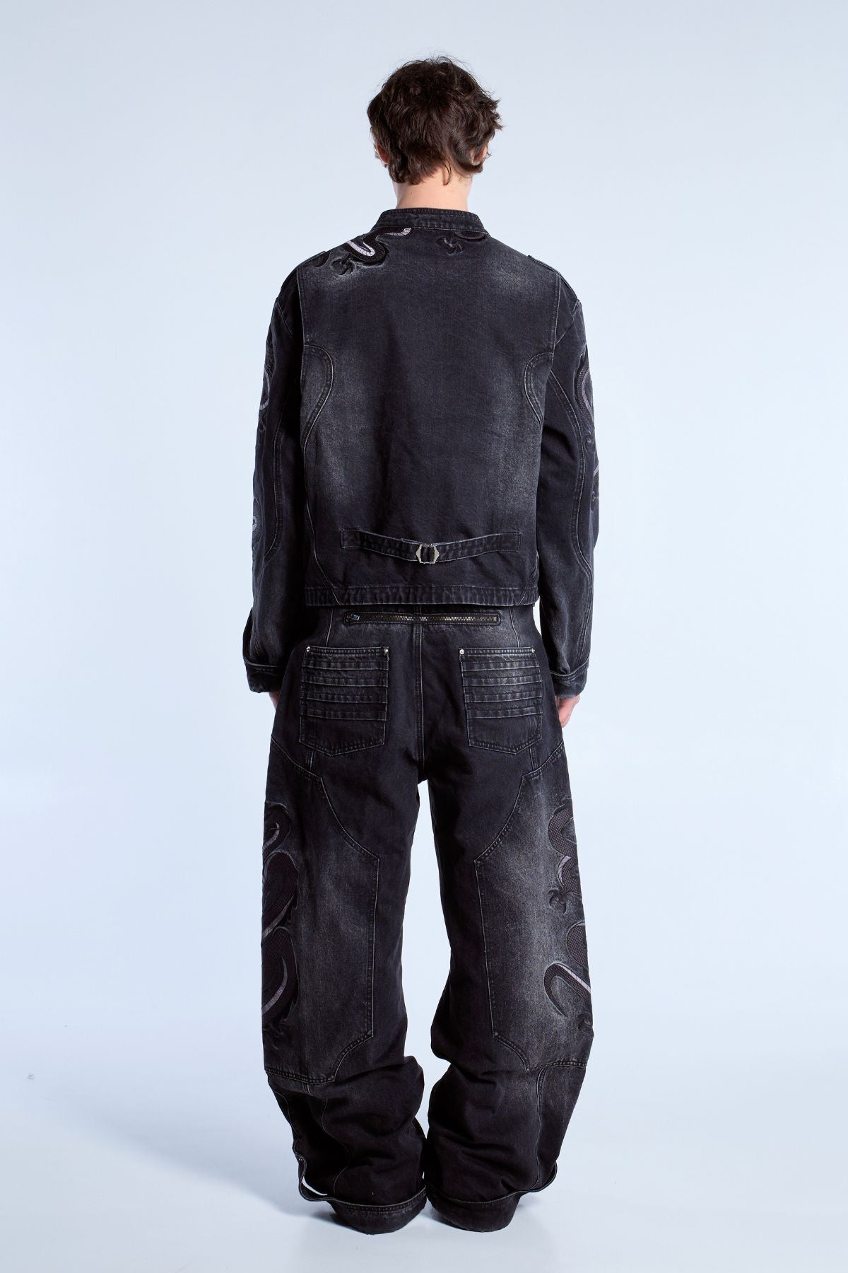 Dragon Denim Jacket Black