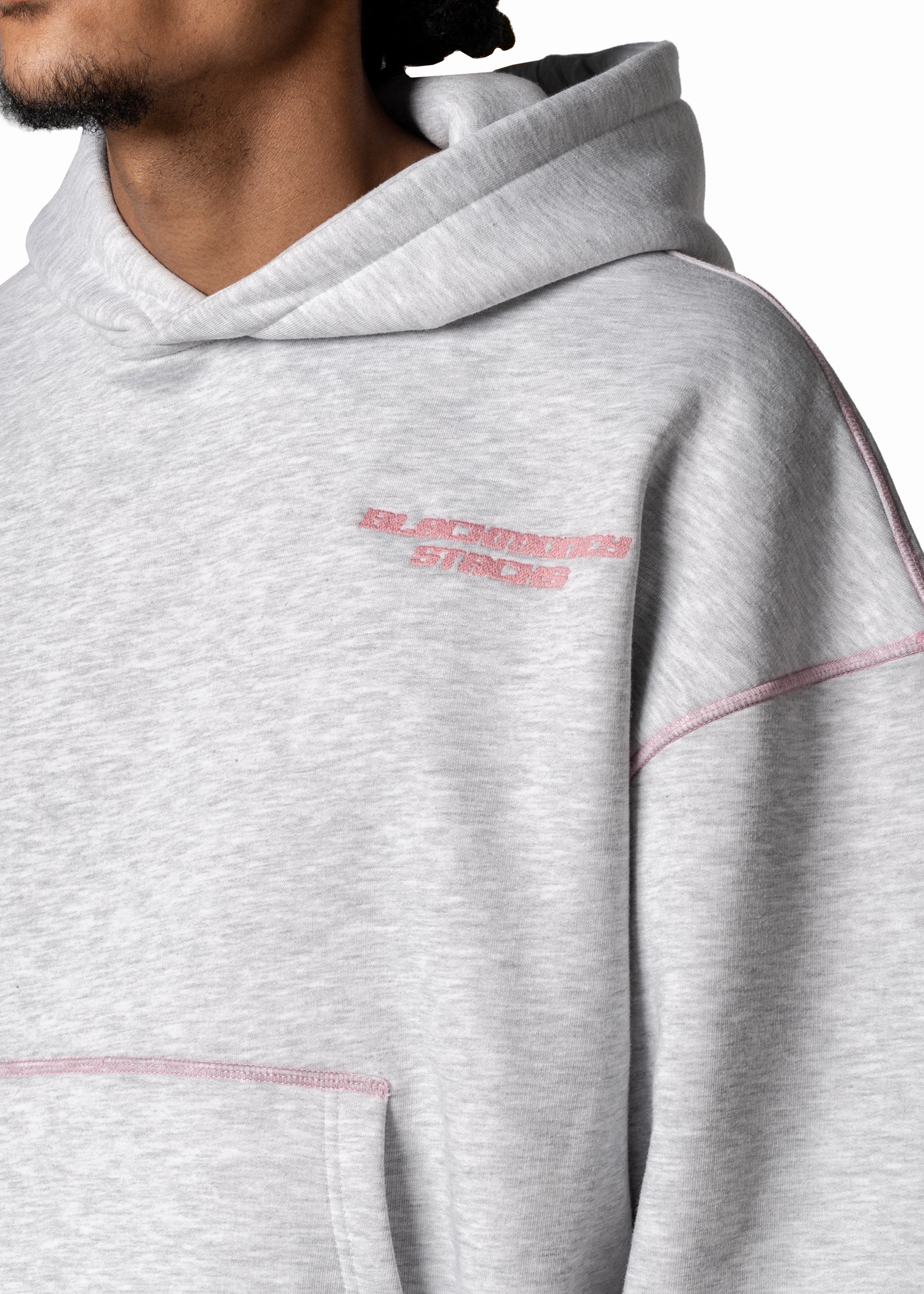 GREY LINE PINK HOODIE