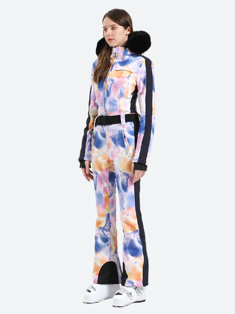 Women's Petal Slim-Fit Abrasion-Resistant One-Piece Ski Suits