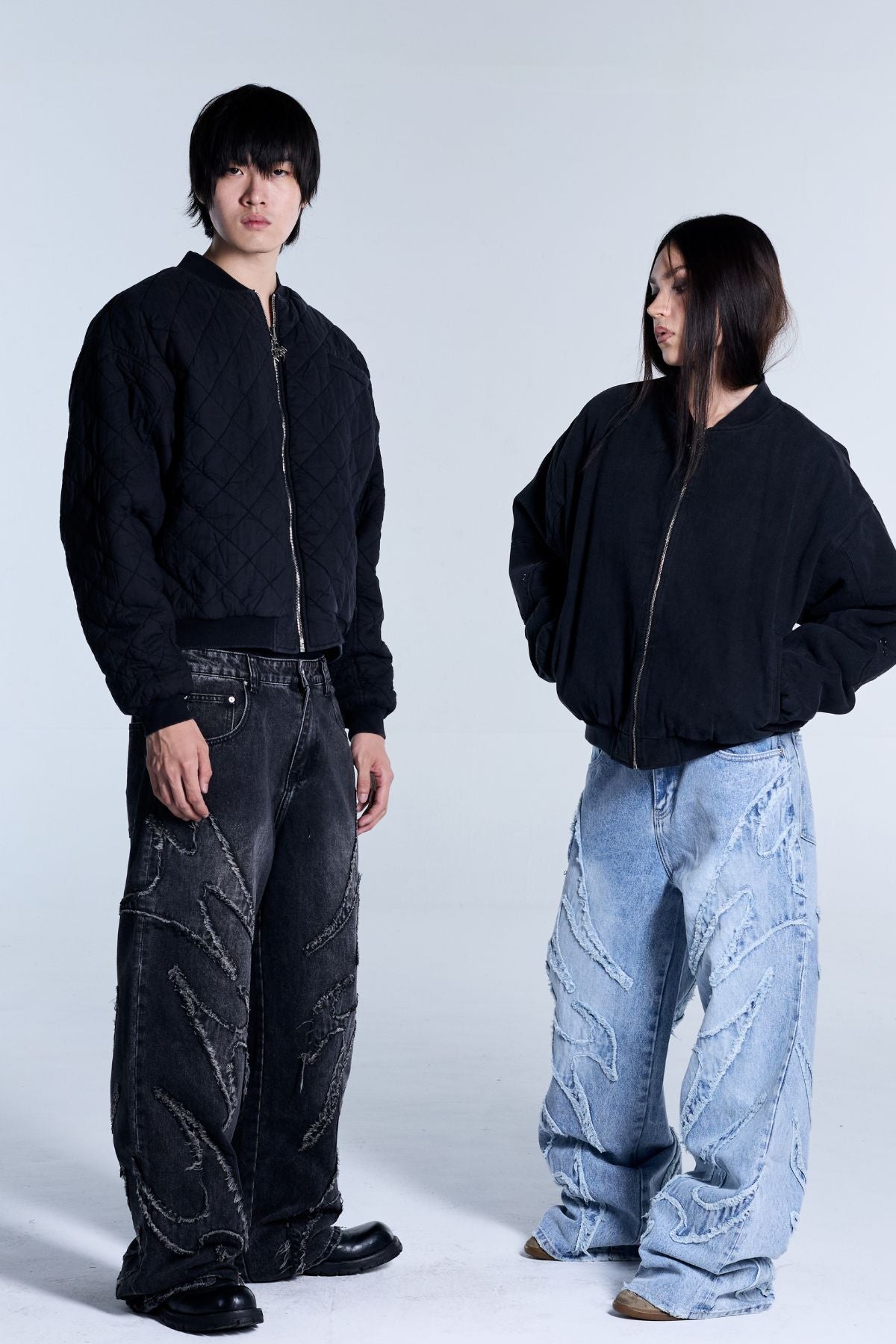 Flamed Black Denim
