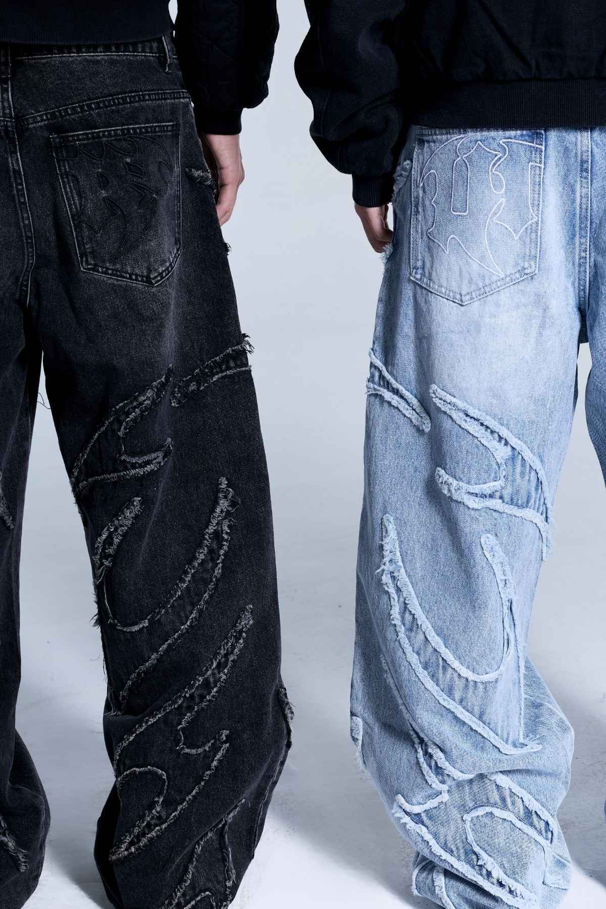 Flamed Black Denim