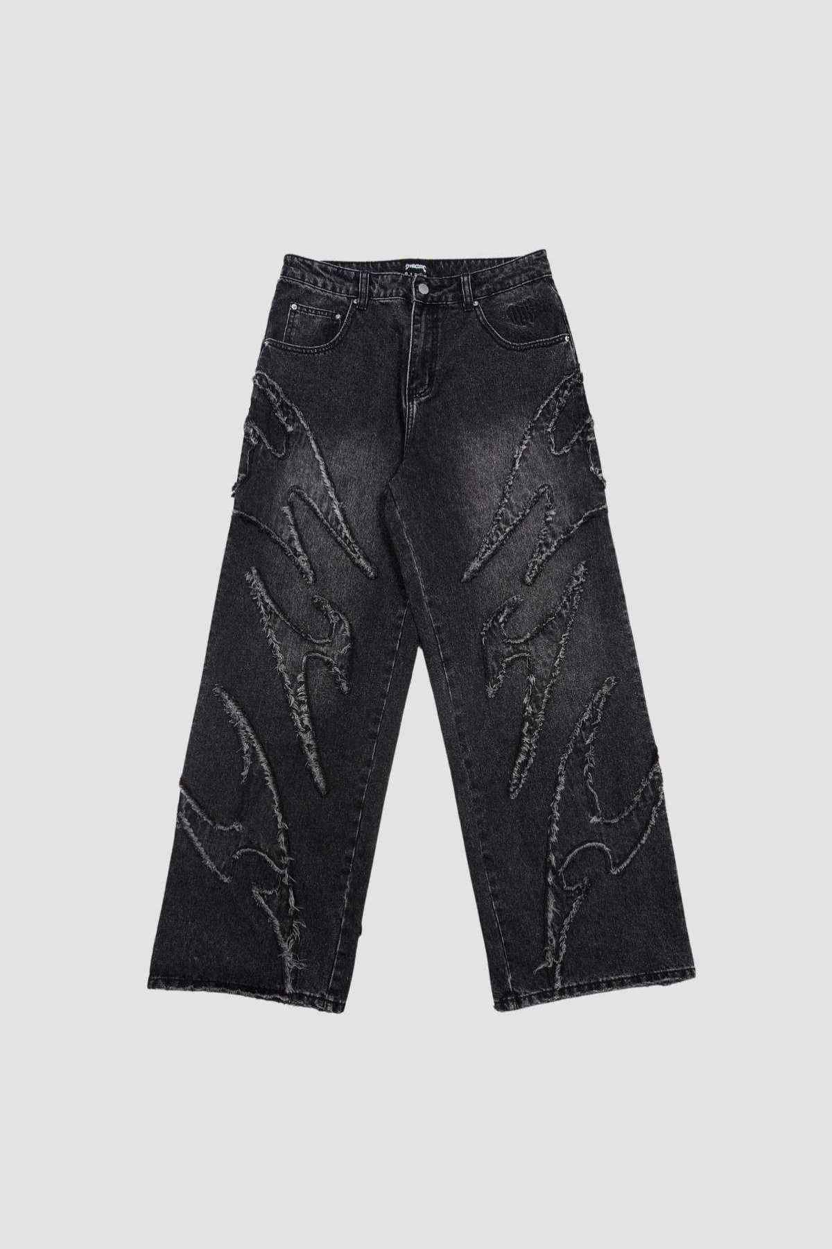 Flamed Black Denim