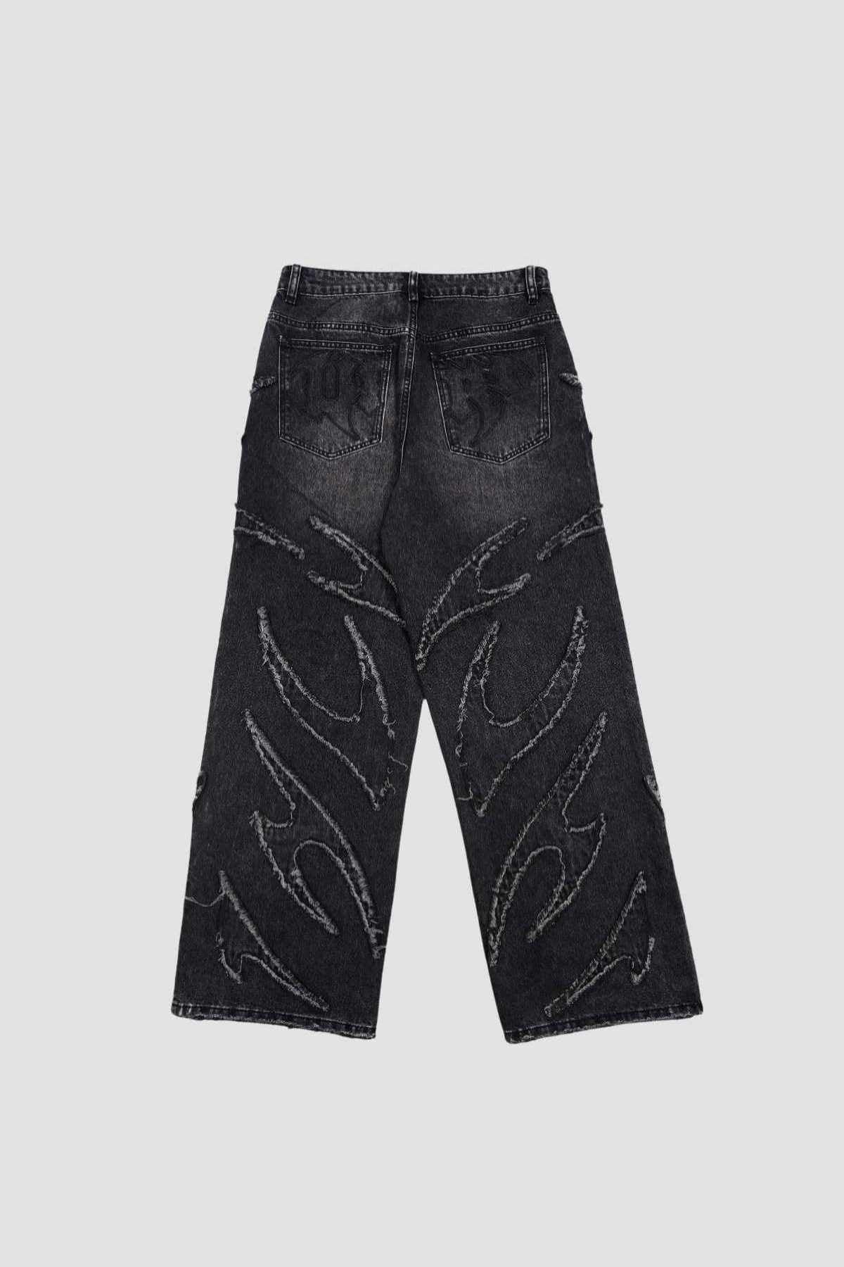Flamed Black Denim