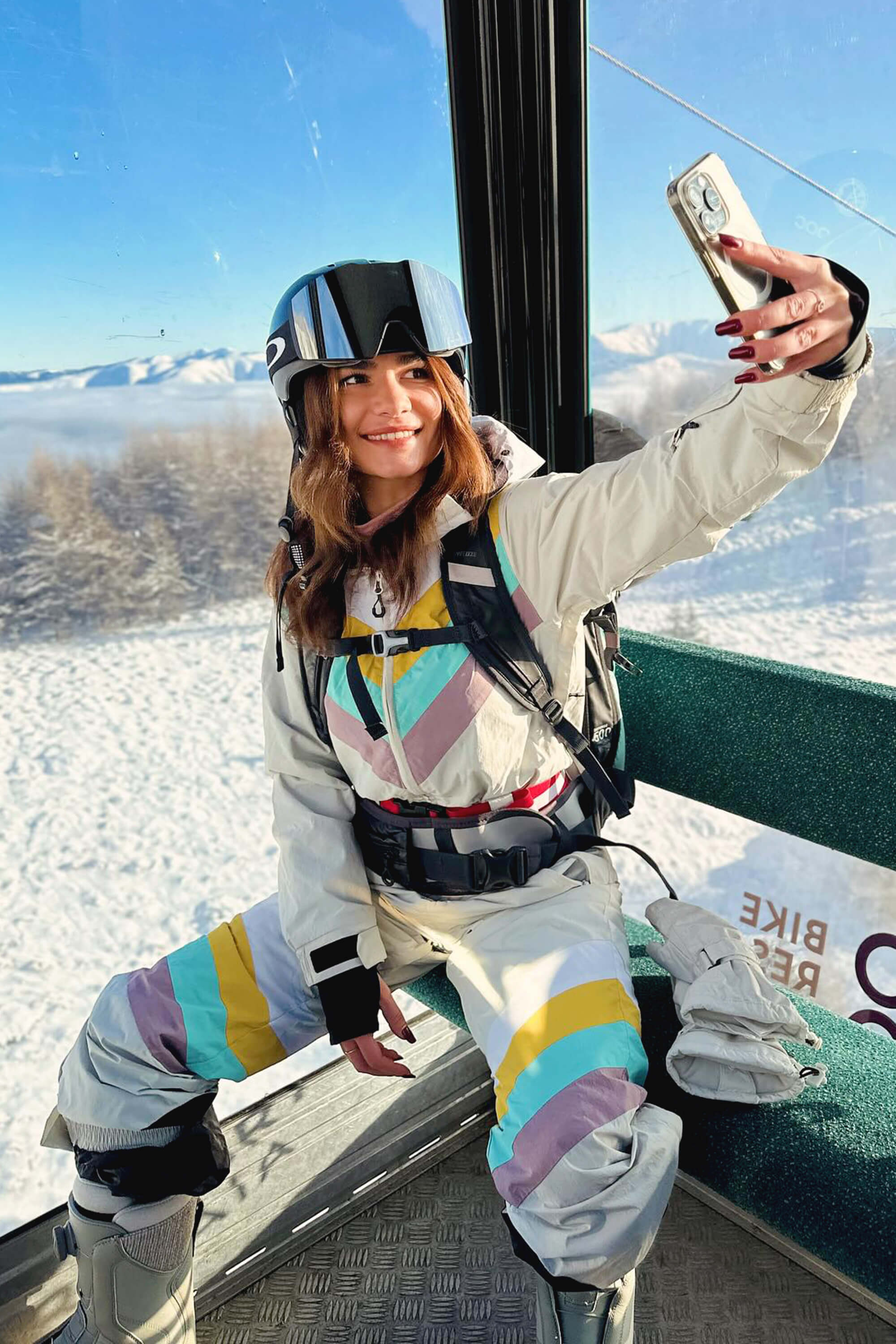 Women's Red Snow-Resistant Ventilated One-Piece Snow Suit
