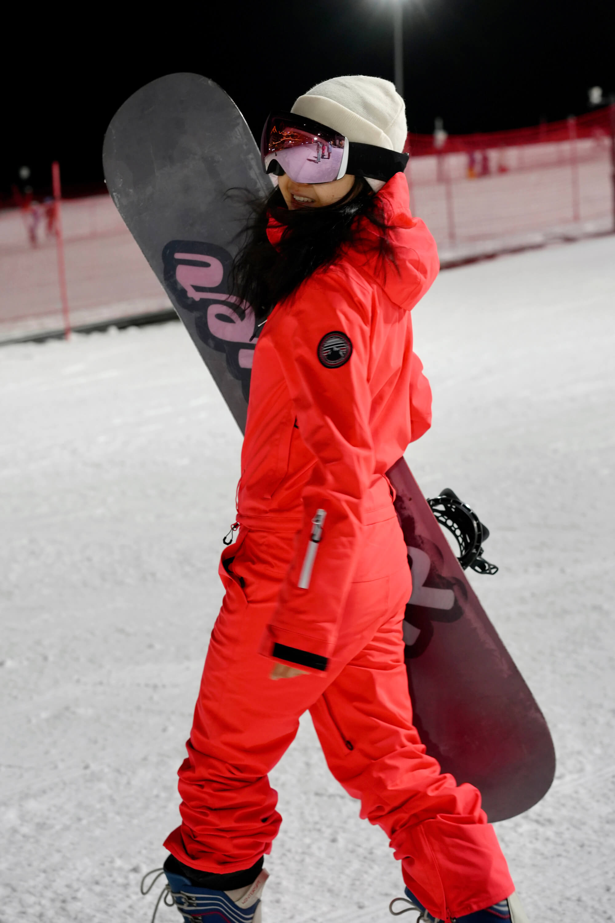 Women's Black Waterproof-breathable One-Piece Ski Suits