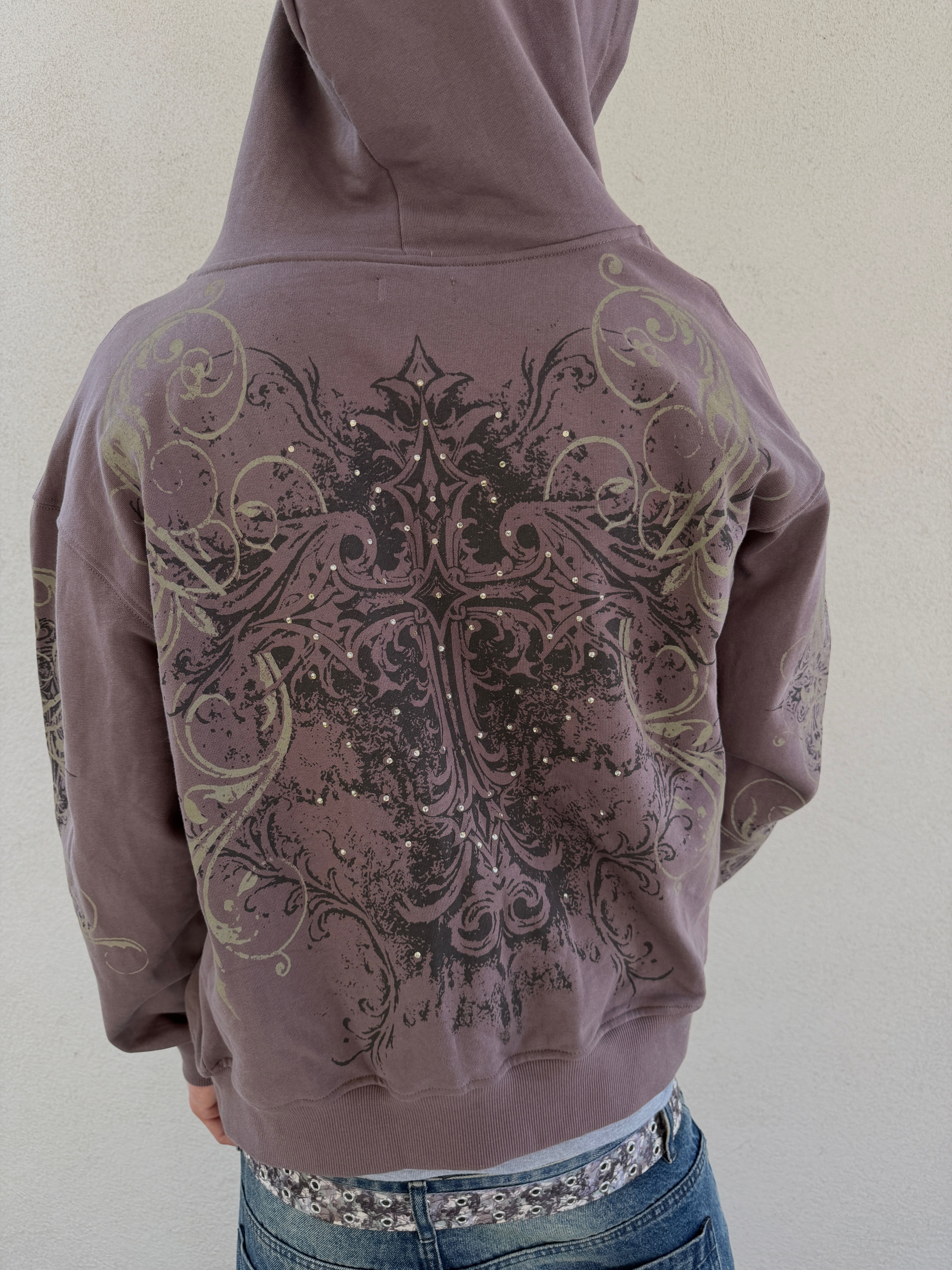 Brown Scripture Eclipse Zip Up Hoodie