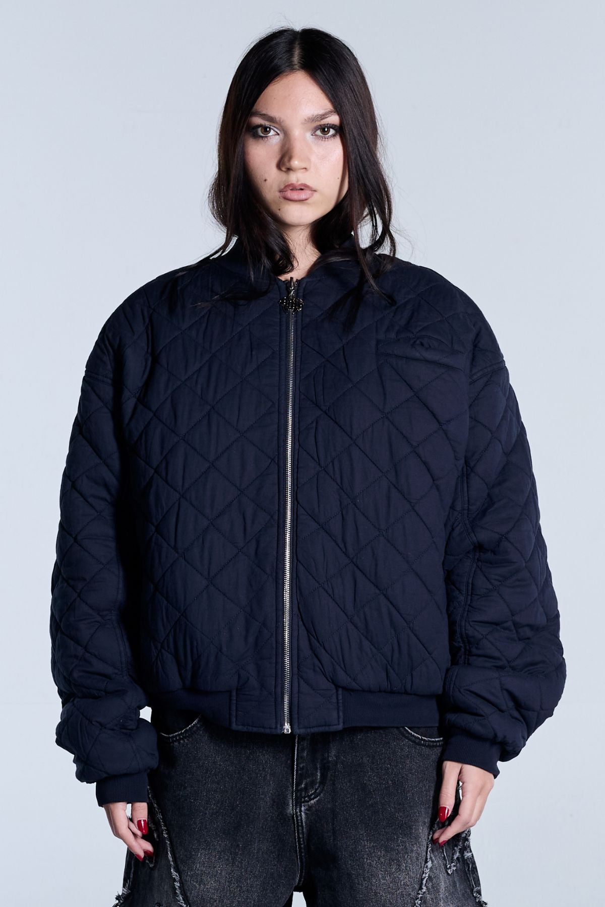 Flamed Navy Bomber Jacket