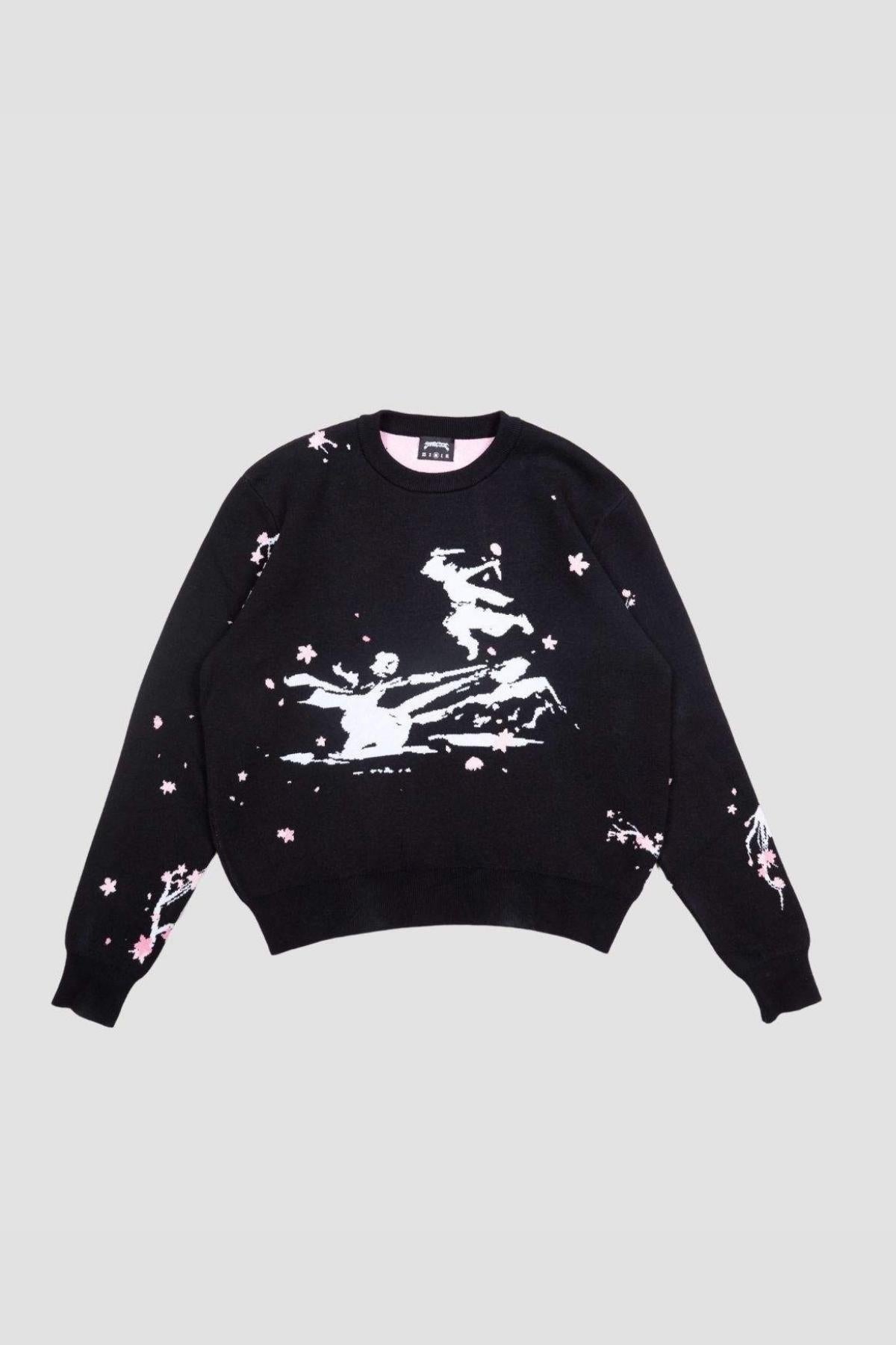 Sakura Black Knit Sweater