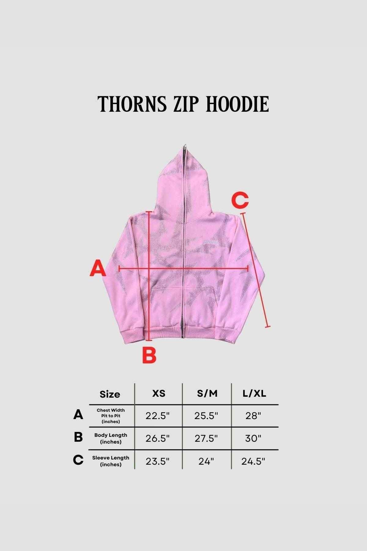 THORNS ZIP HOODIE PINK
