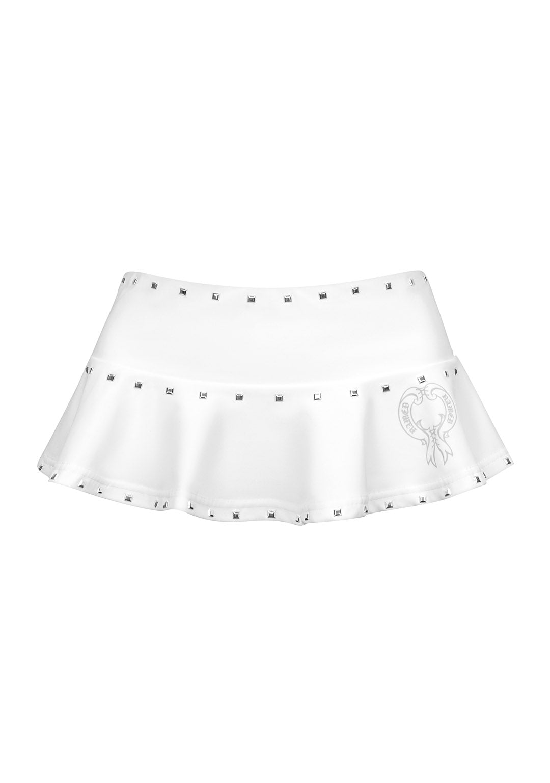 VENDETTA STUDDED MICRO SWIM SKIRT WHITE