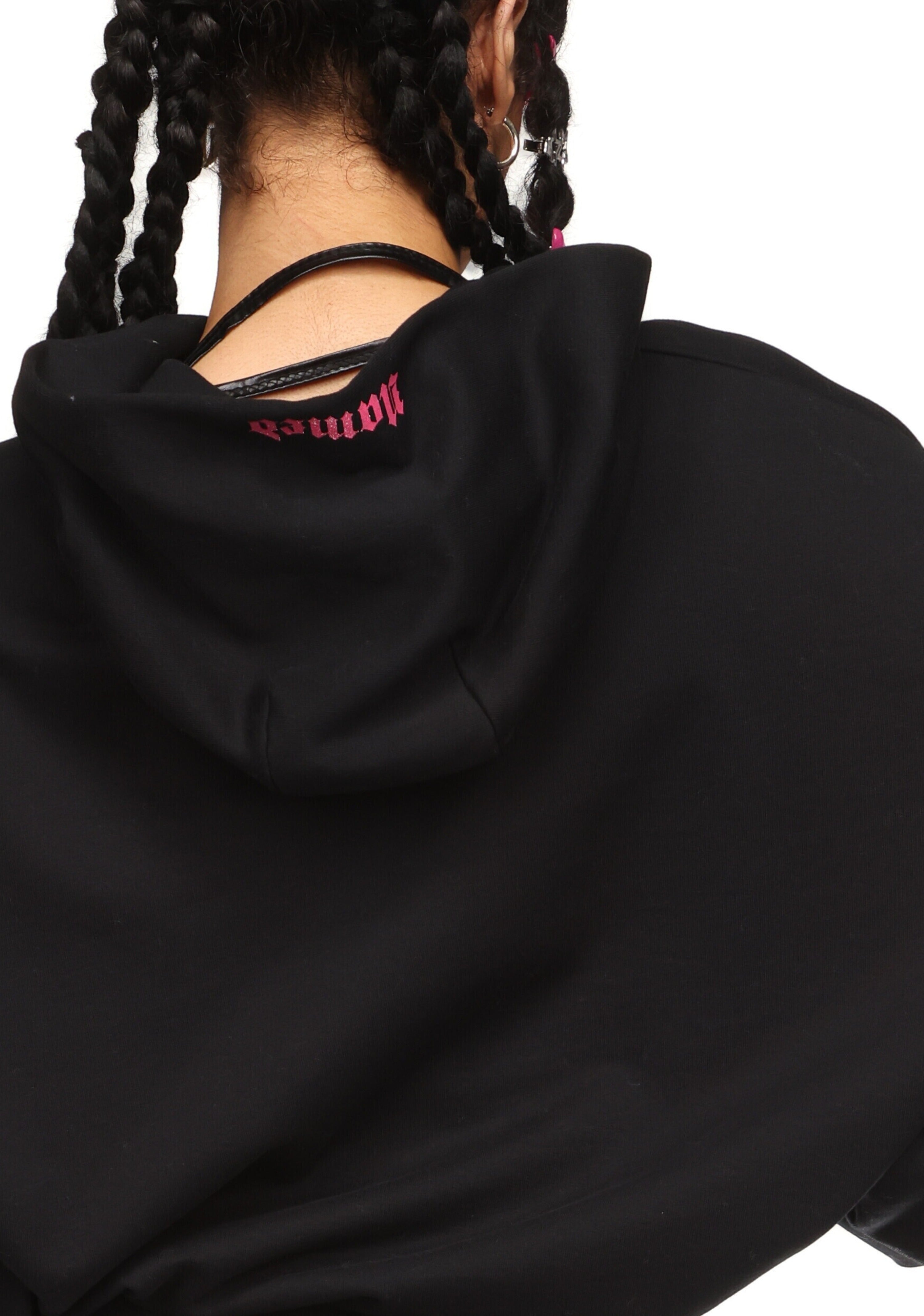 ACCEPTING TIPS RHINESTONE PULLOVER HOODIE BLACK