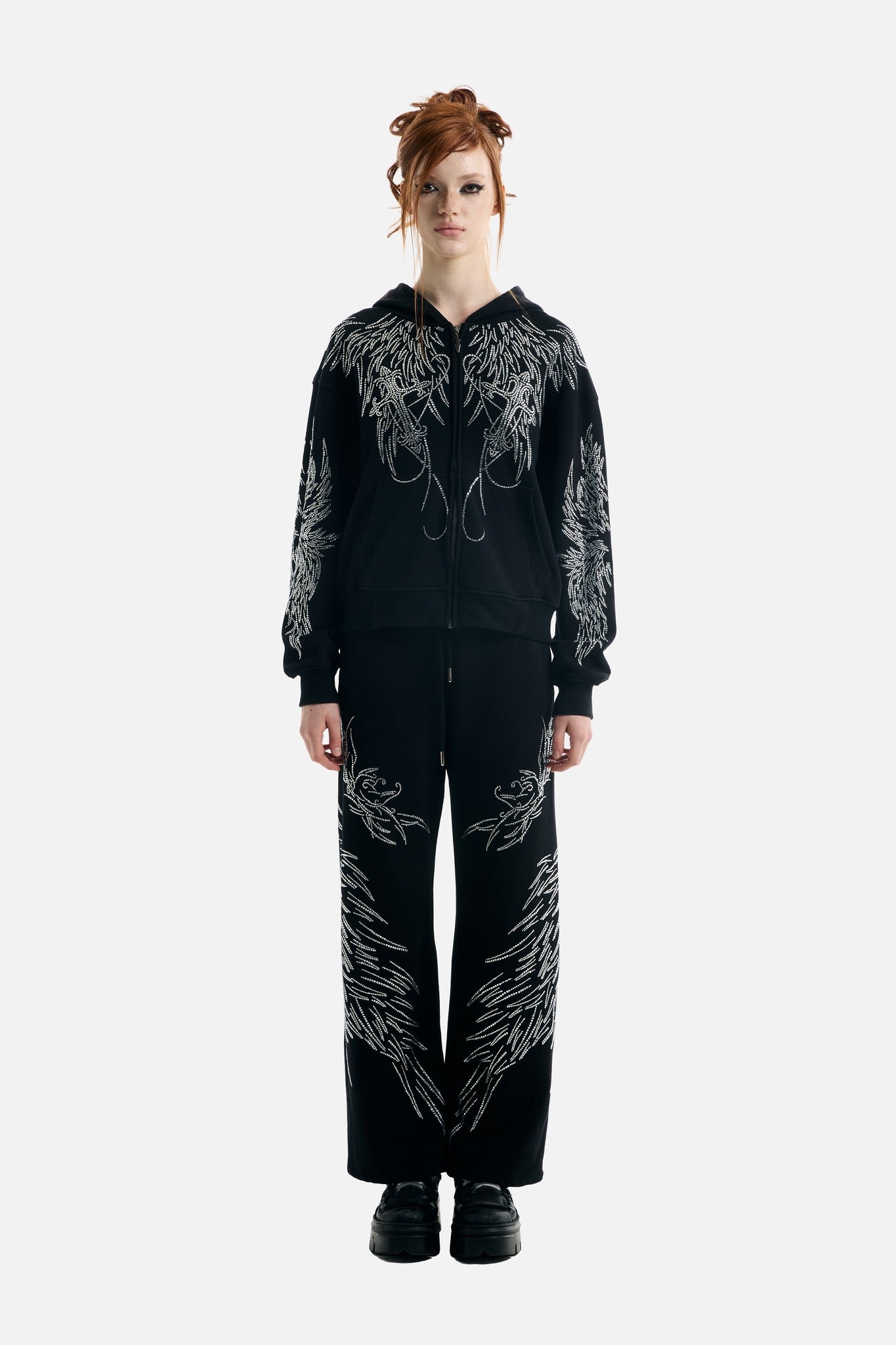 All Over Wings Rhinestone Hoodie