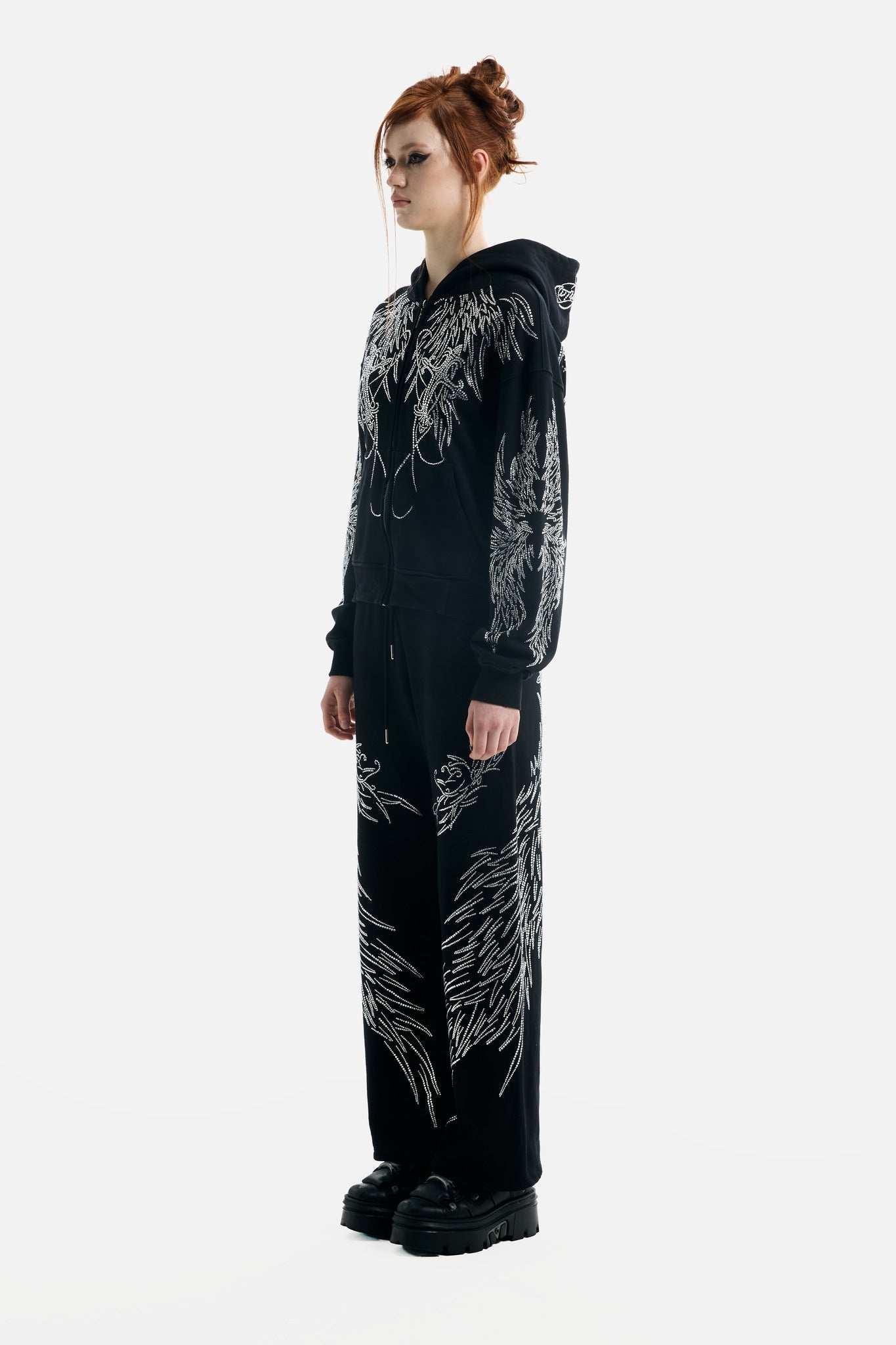 All Over Wings Rhinestone Hoodie