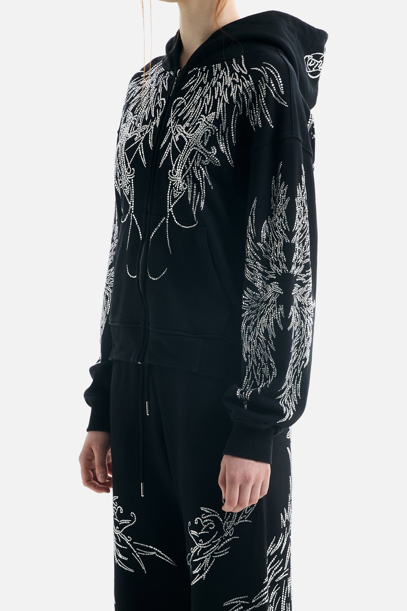 All Over Wings Rhinestone Hoodie