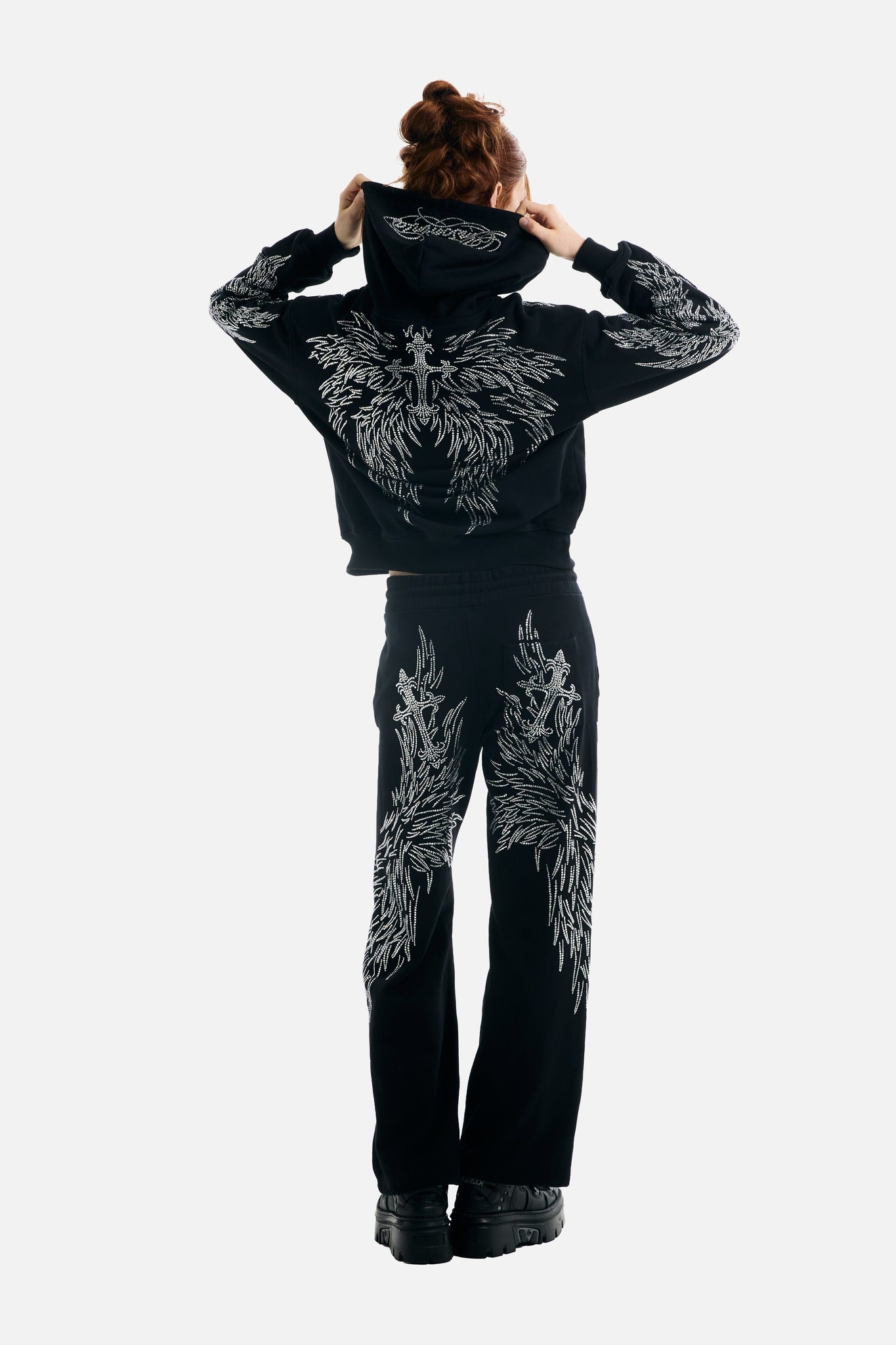 All Over Wings Rhinestone Hoodie