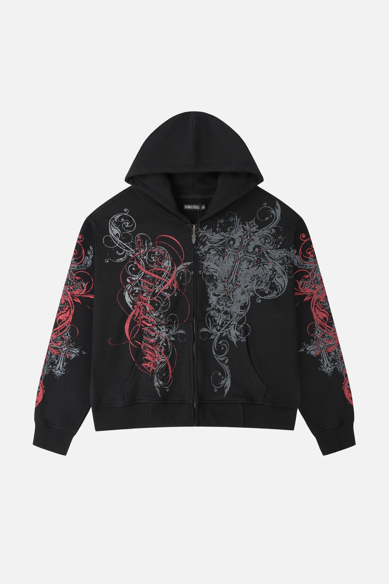 Black Scripture Eclipse Zip Up Hoodie