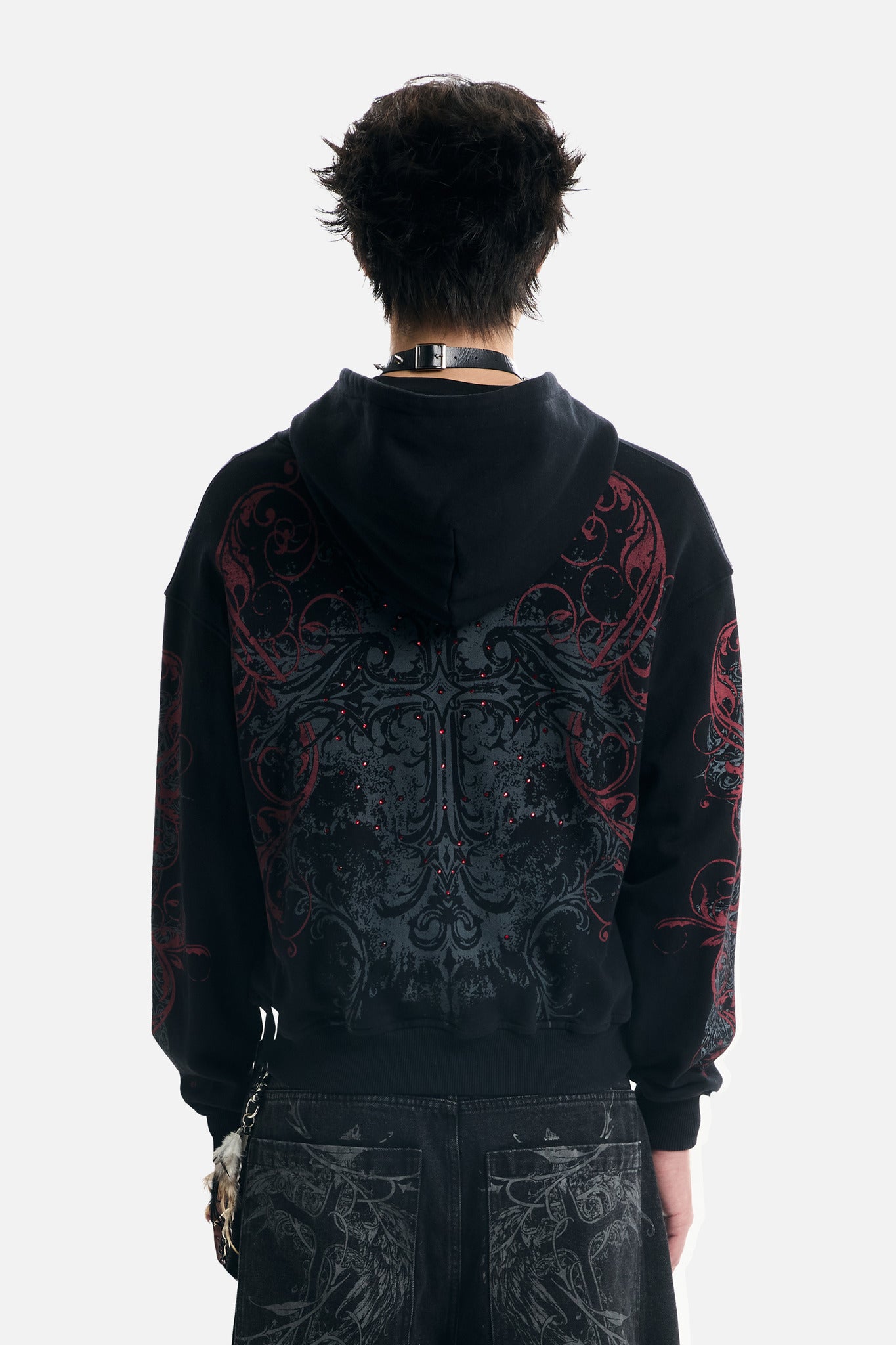 Black Scripture Eclipse Zip Up Hoodie