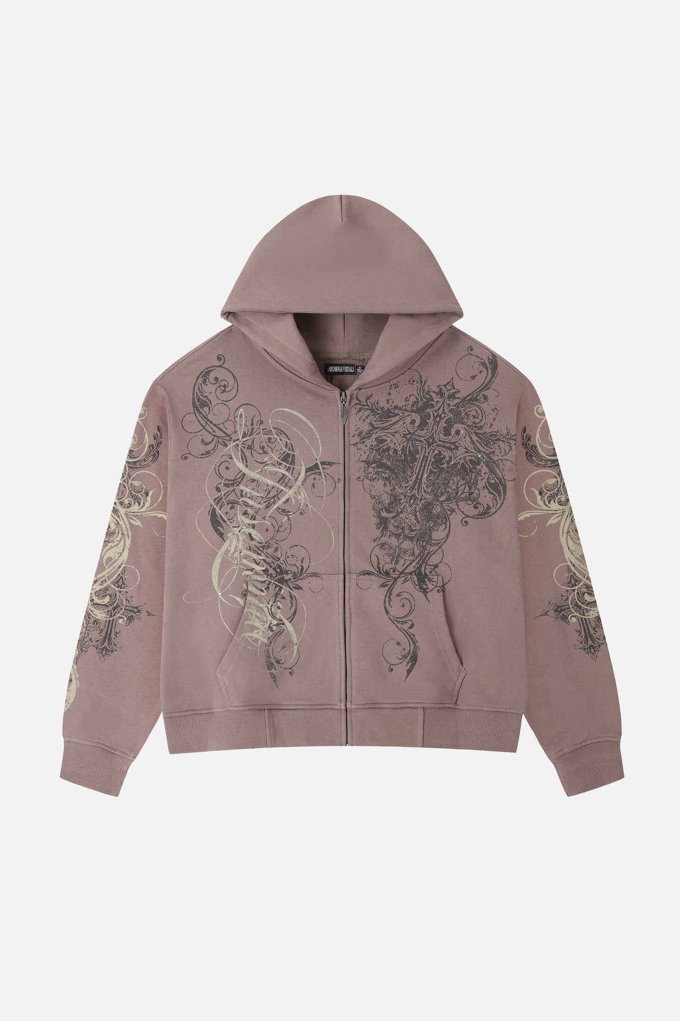 Brown Scripture Eclipse Zip Up Hoodie
