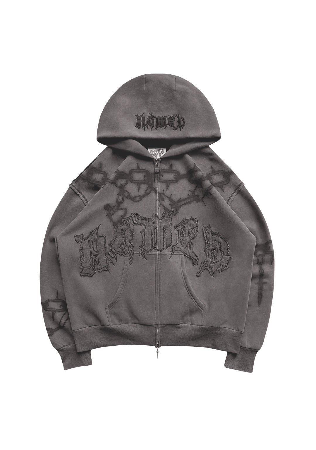 CHAINS ZIP HOODIE CAST IRON