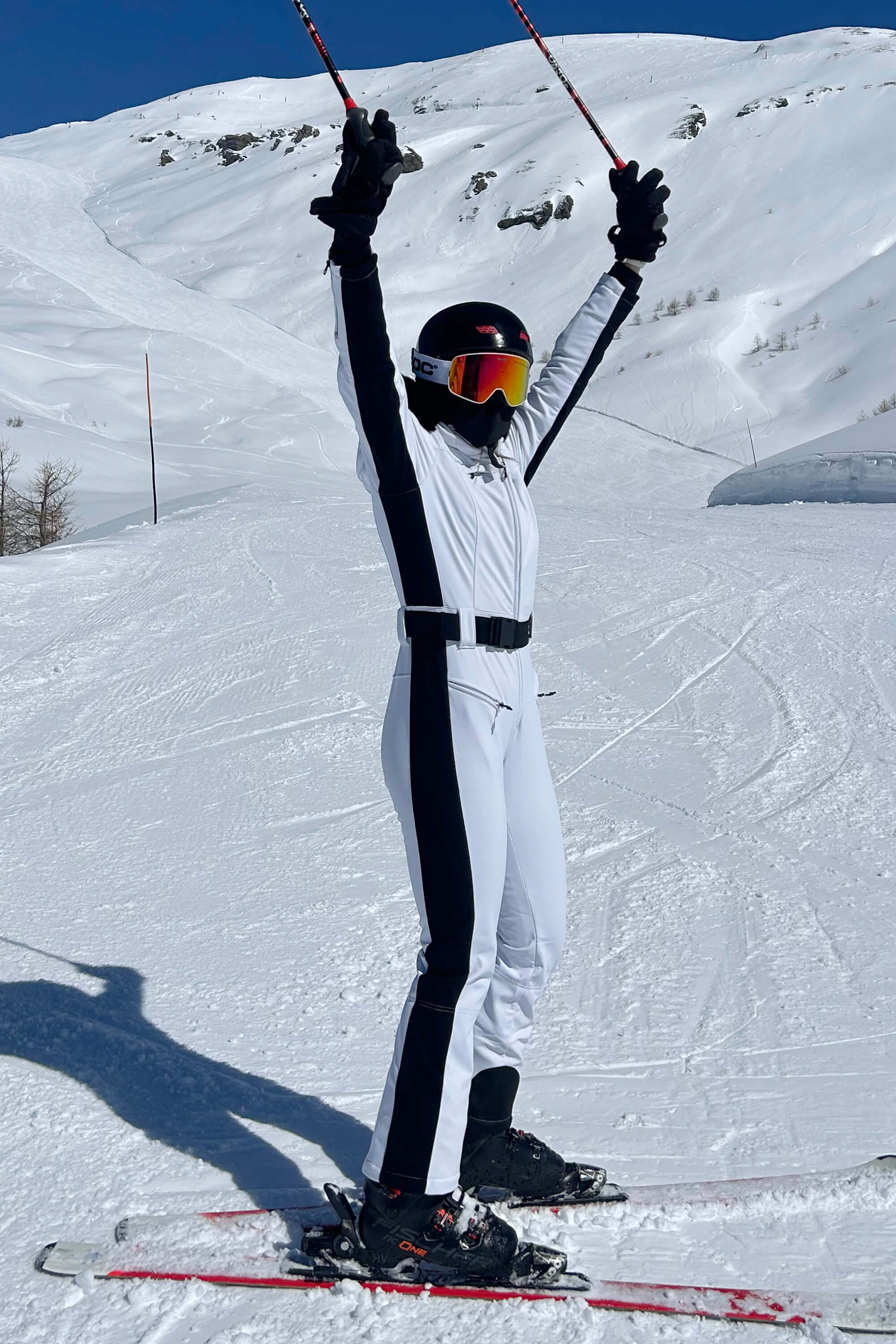 Women's Minimalist Faux Fur Lavender Down One-piece Ski Suits