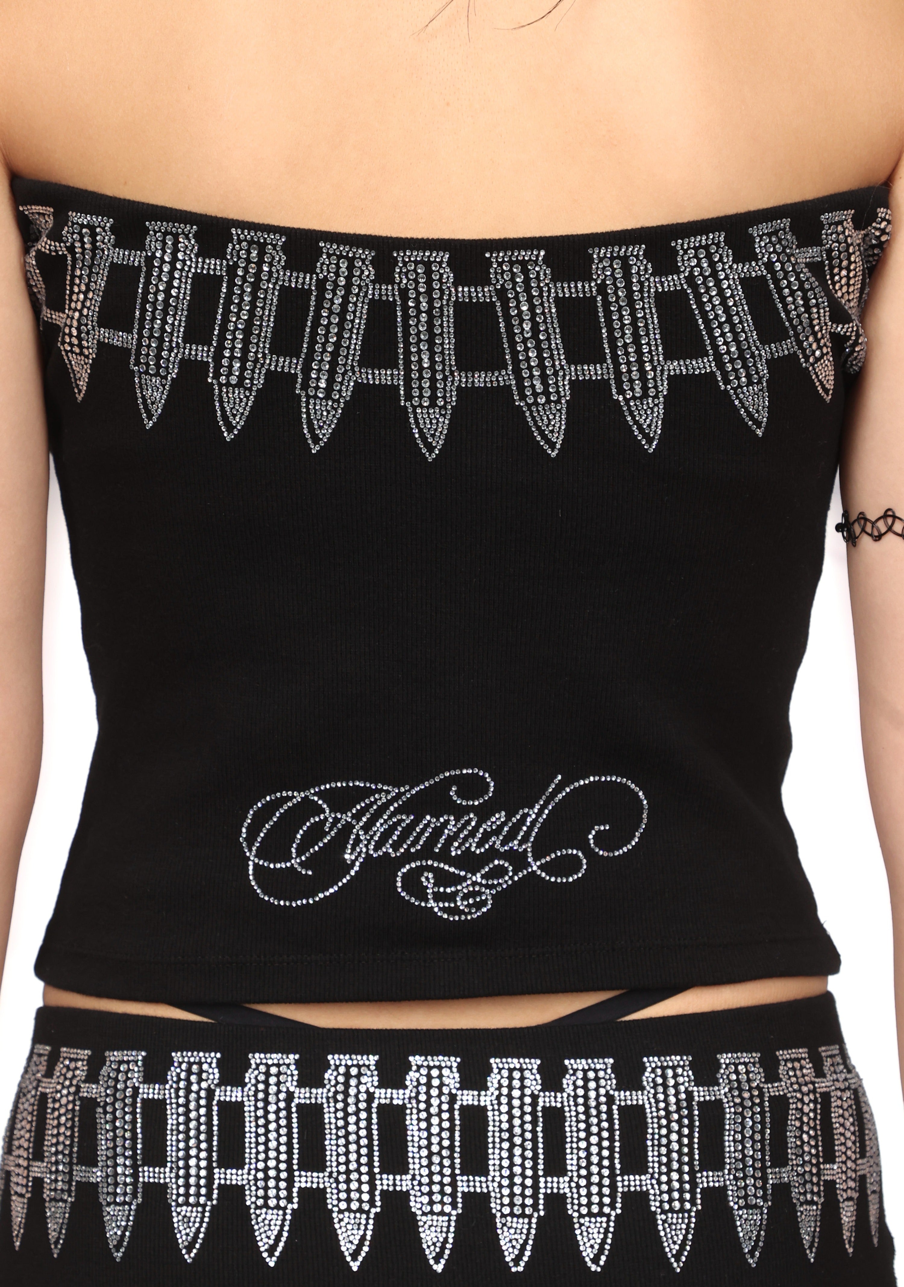 ENEMY RHINESTONE TUBE TOP BLACK