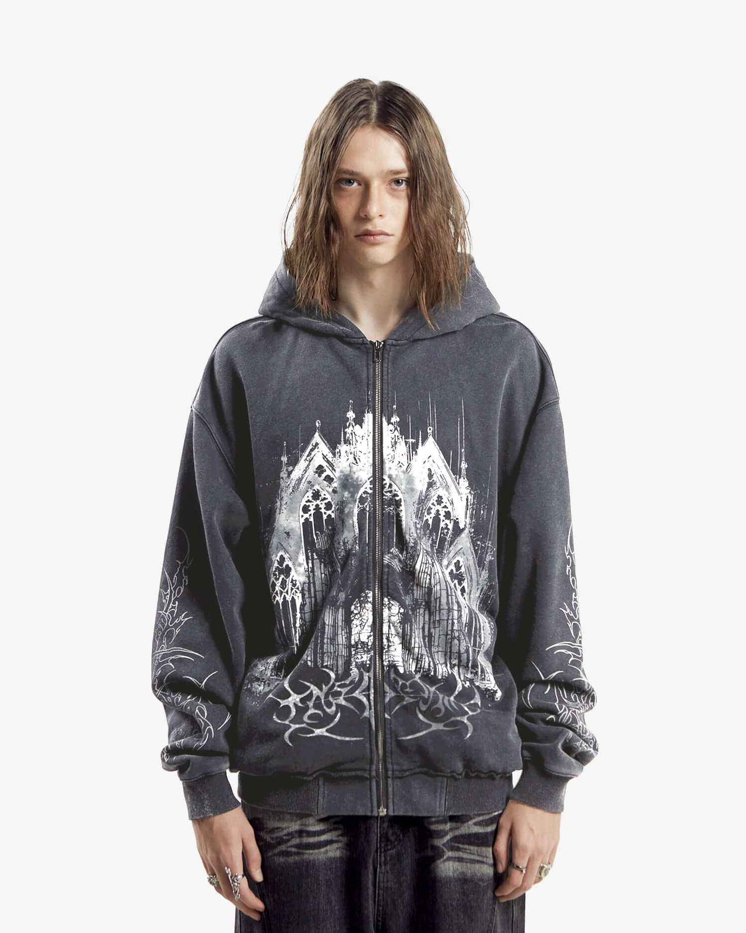 Black Cathedral V2 Zip Hoodie