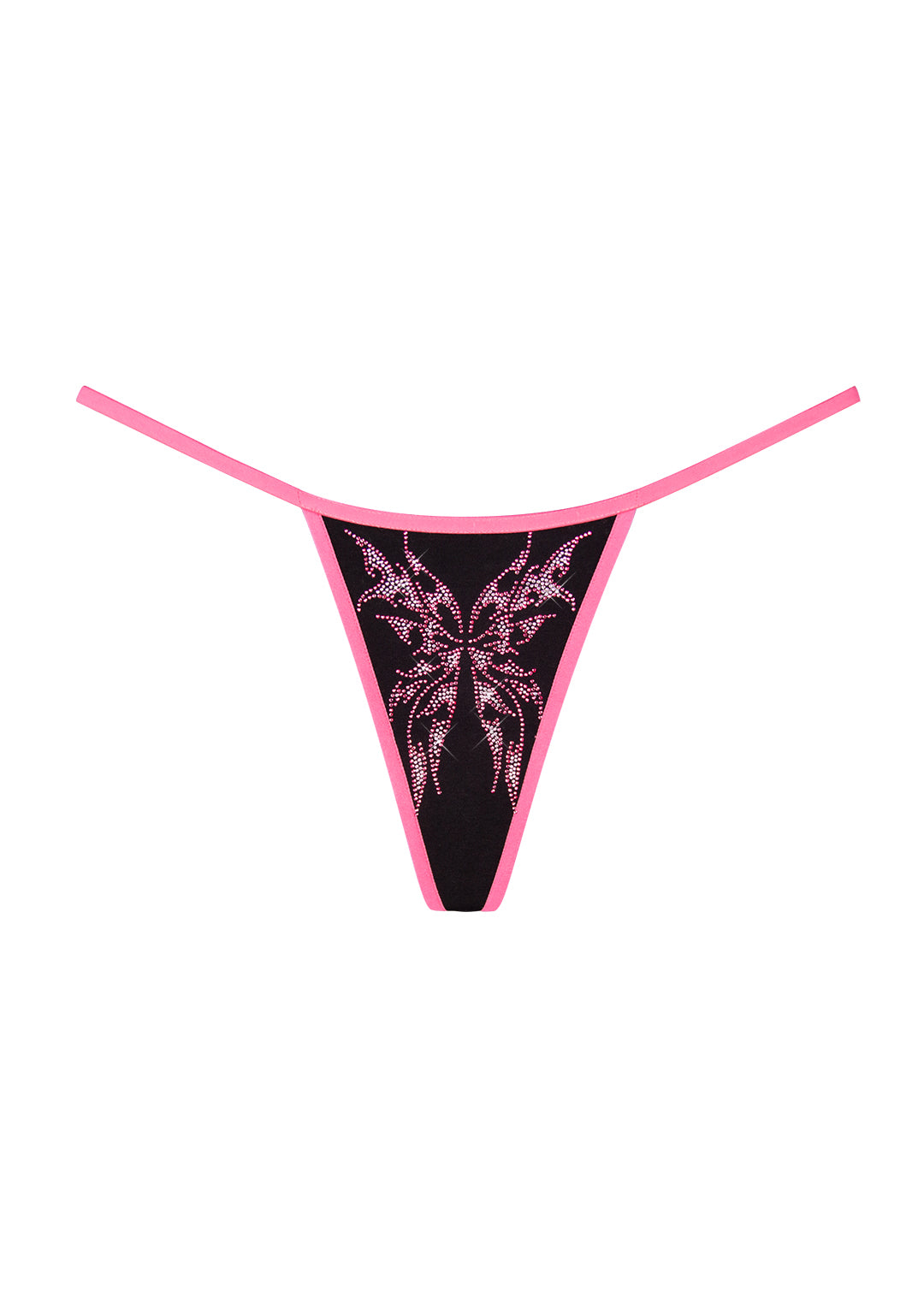 IDOL RHINESTONE THONG BLACK