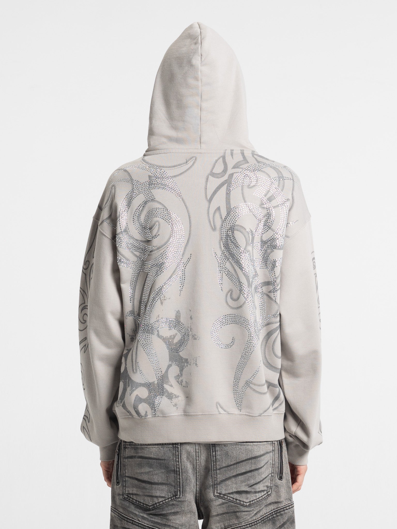 Rhinestone Tribal Zip Hoodie