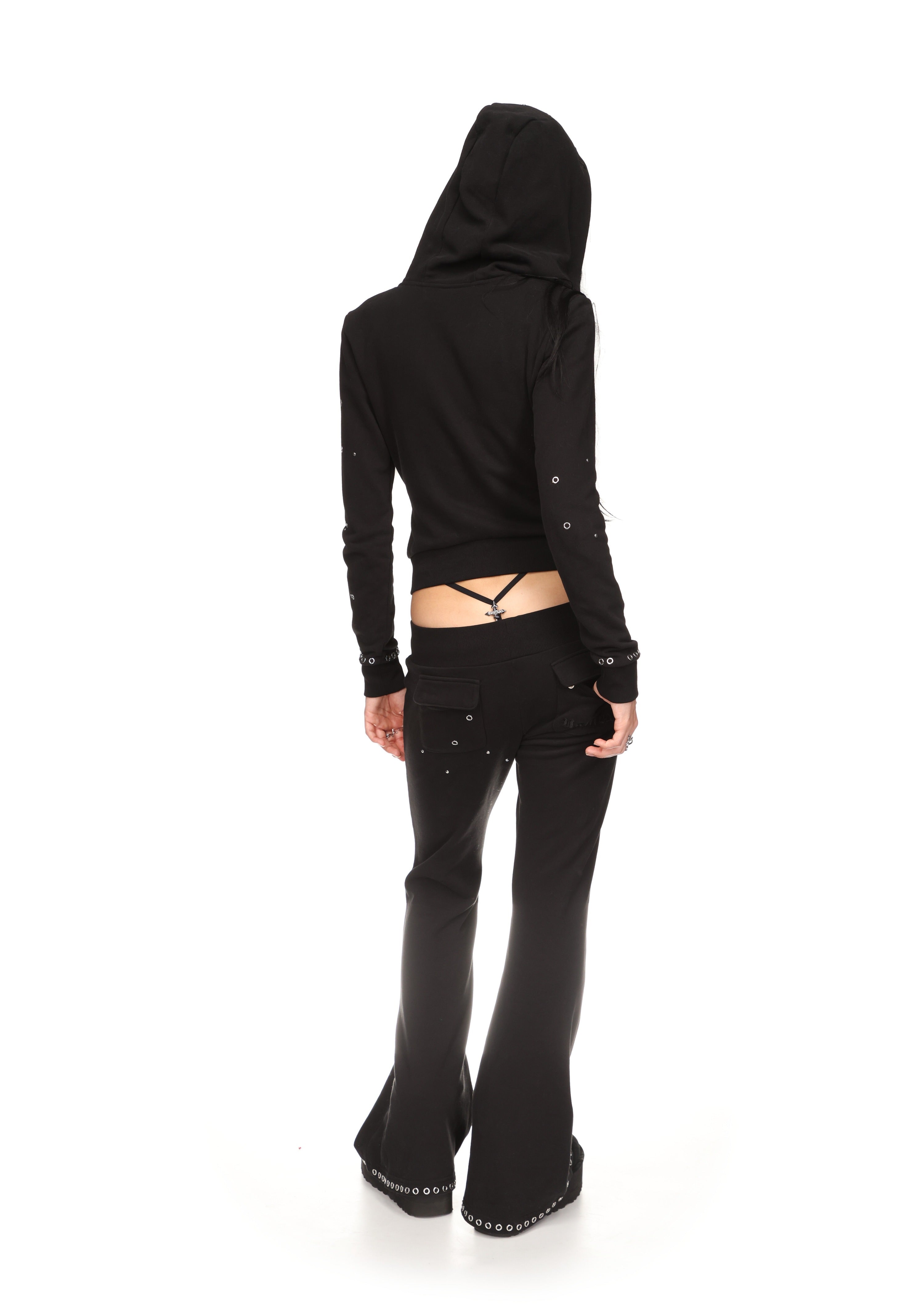 KNIGHT STUDDED FITTED PANTS BLACK