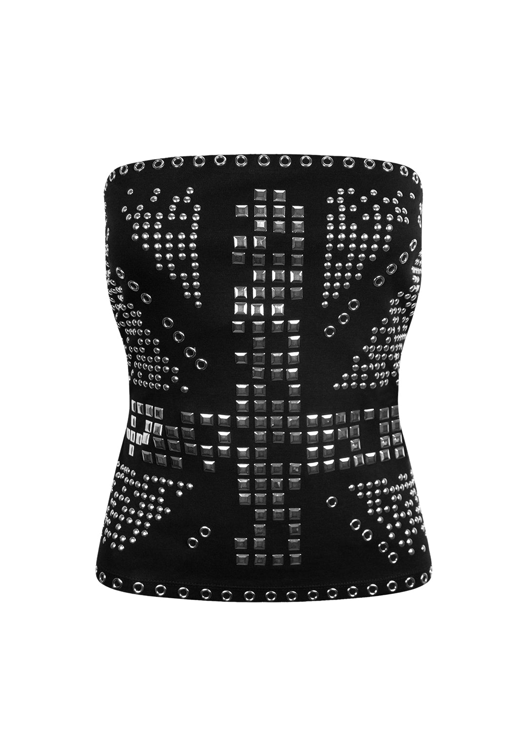 KNIGHT STUDDED TUBE TOP BLACK