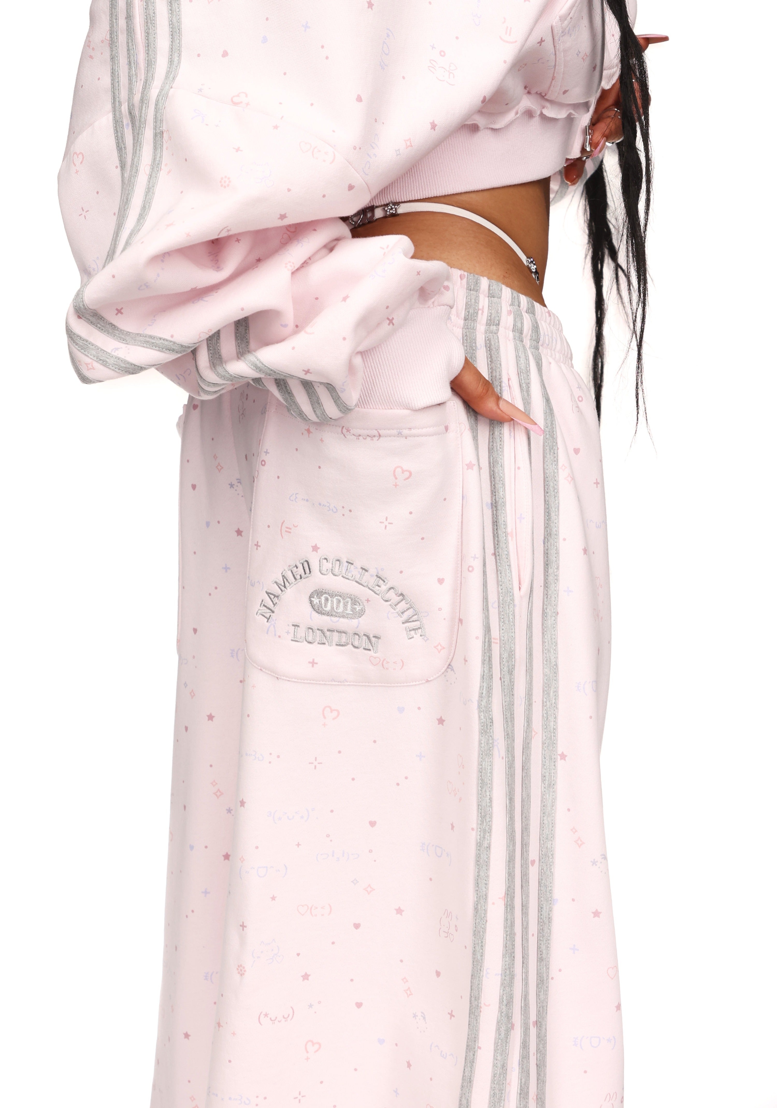 MALFUNCTION SPORTY OVERSIZED SWEATSHORTS BABY PINK