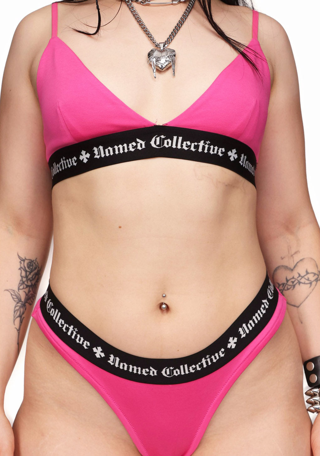 CLASSICS LOGO TRIANGLE BRALETTE HOT PINK