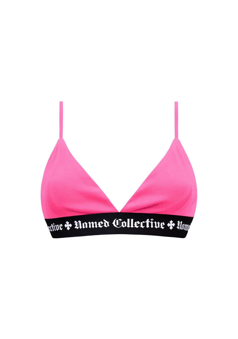 CLASSICS LOGO TRIANGLE BRALETTE HOT PINK