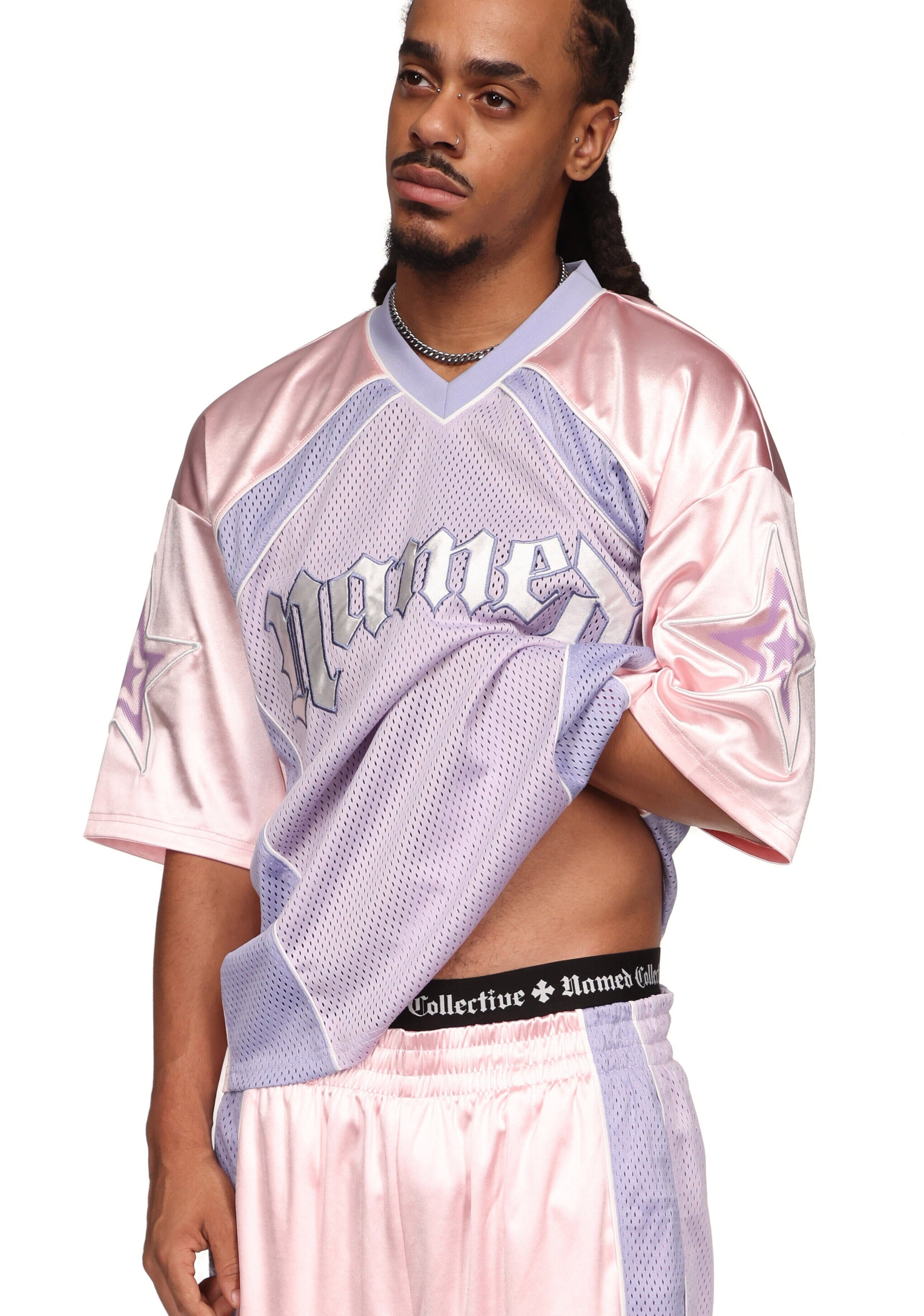 Nth ACTIVE AIRTEX MESH OVERSIZED JERSEY BABY PINK