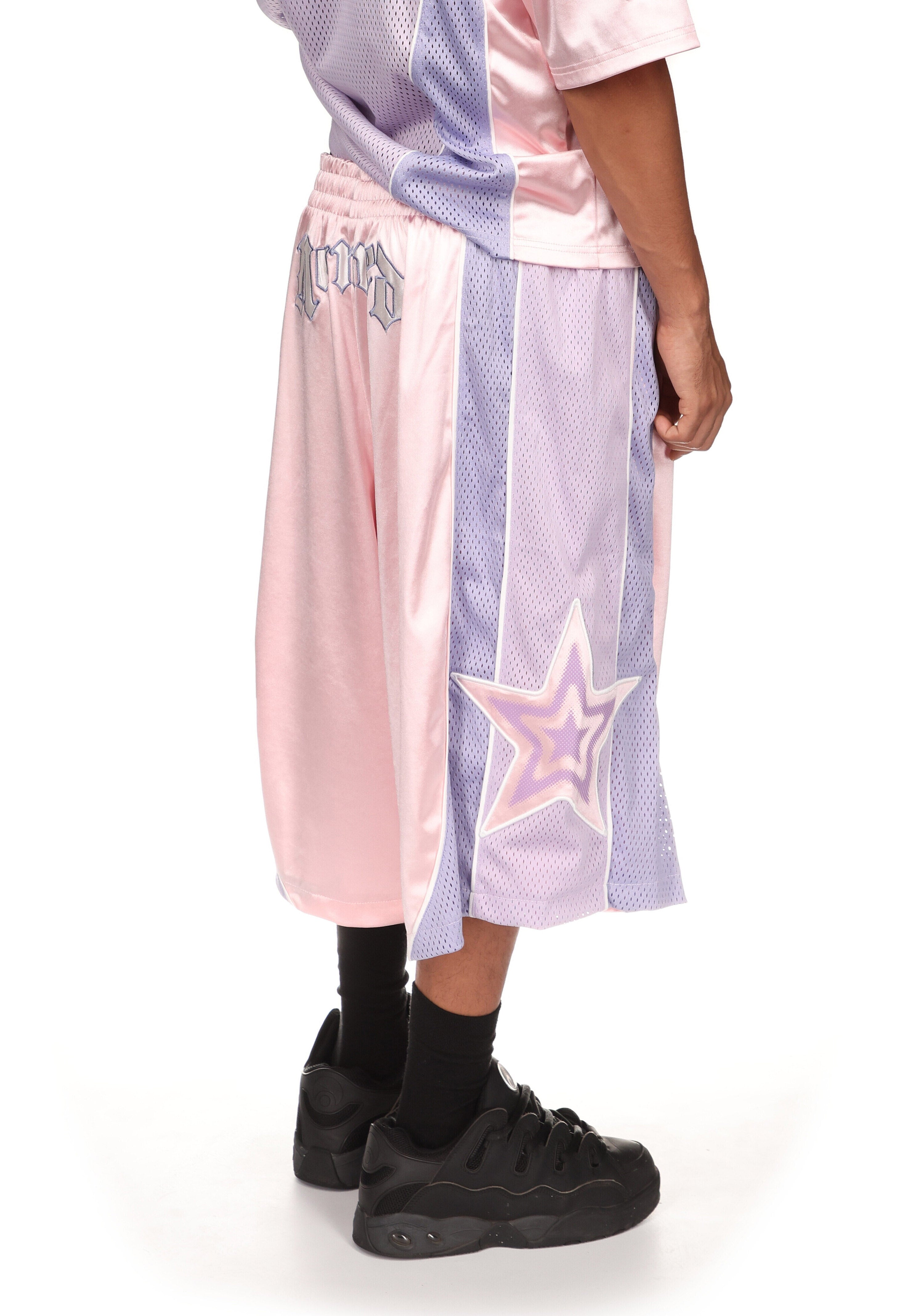 Nth ACTIVE AIRTEX MESH OVERSIZED SHORTS BABY PINK