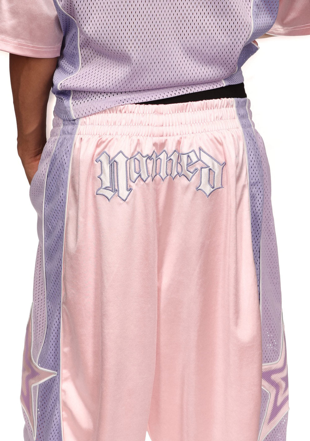 Nth ACTIVE AIRTEX MESH OVERSIZED SHORTS BABY PINK