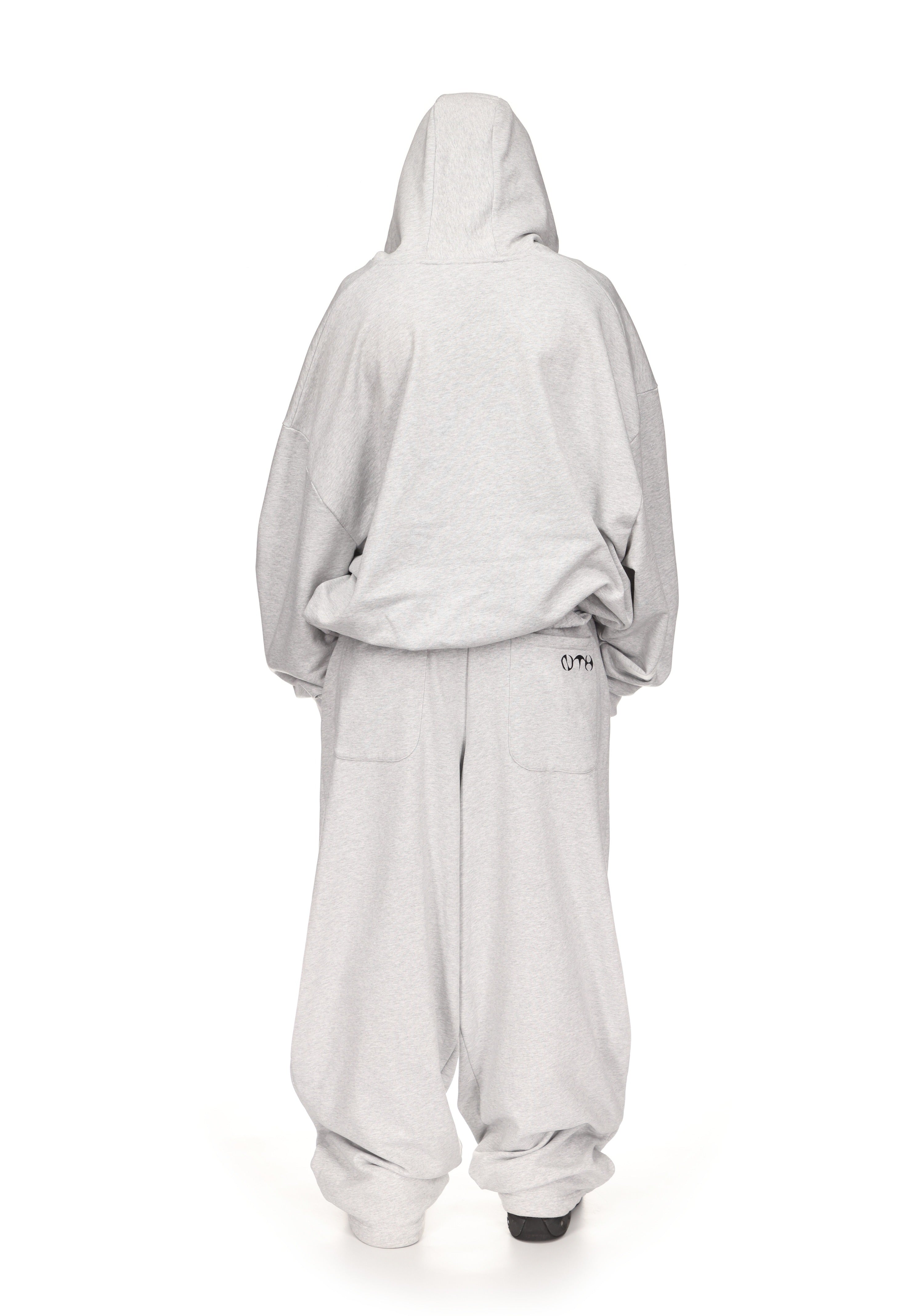 Nth ACTIVE OLD ENGLISH OVERSIZED PULLOVER HOODIE GREY MARL