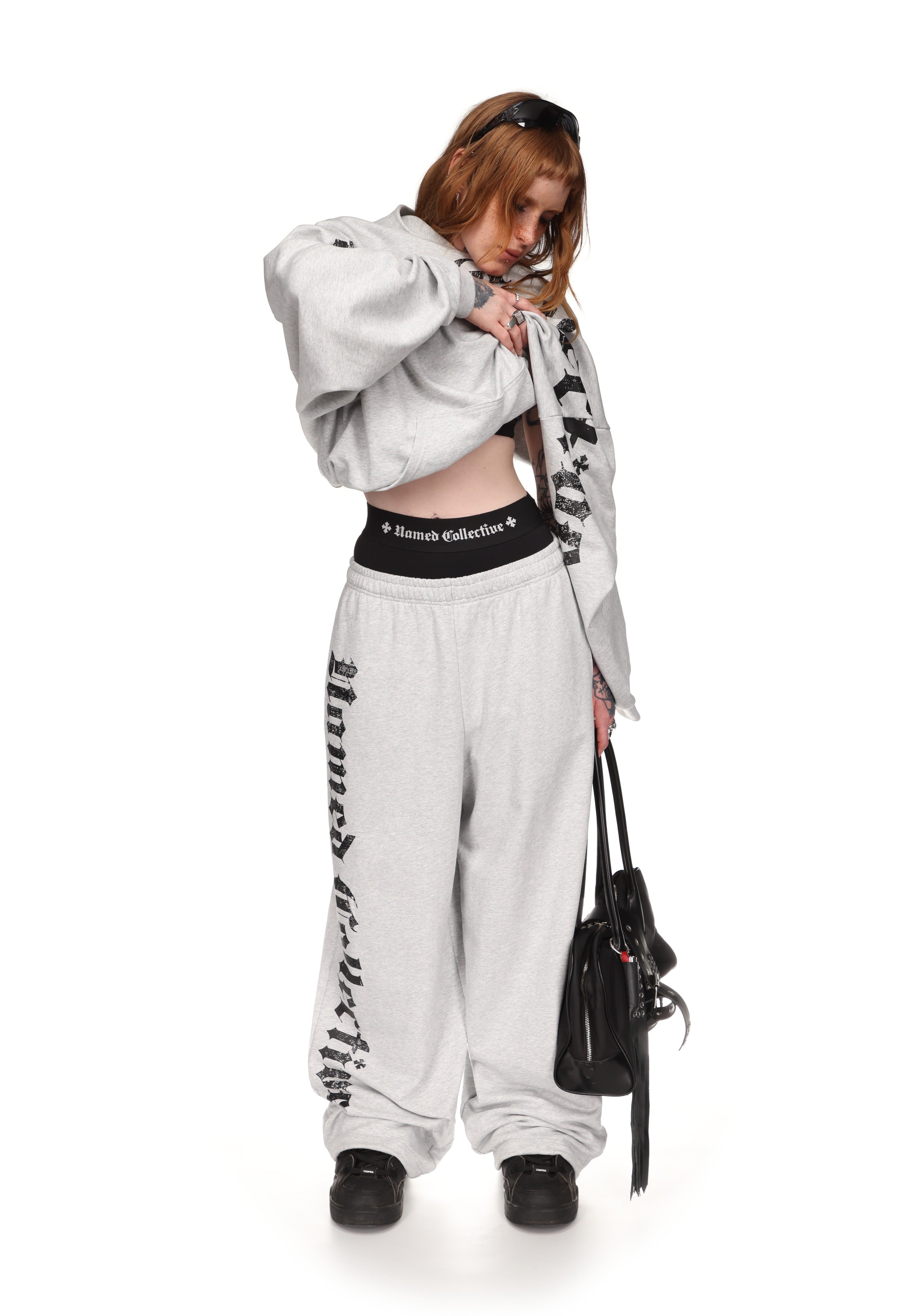 Nth ACTIVE OLD ENGLISH OVERSIZED SWEATPANTS GREY MARL