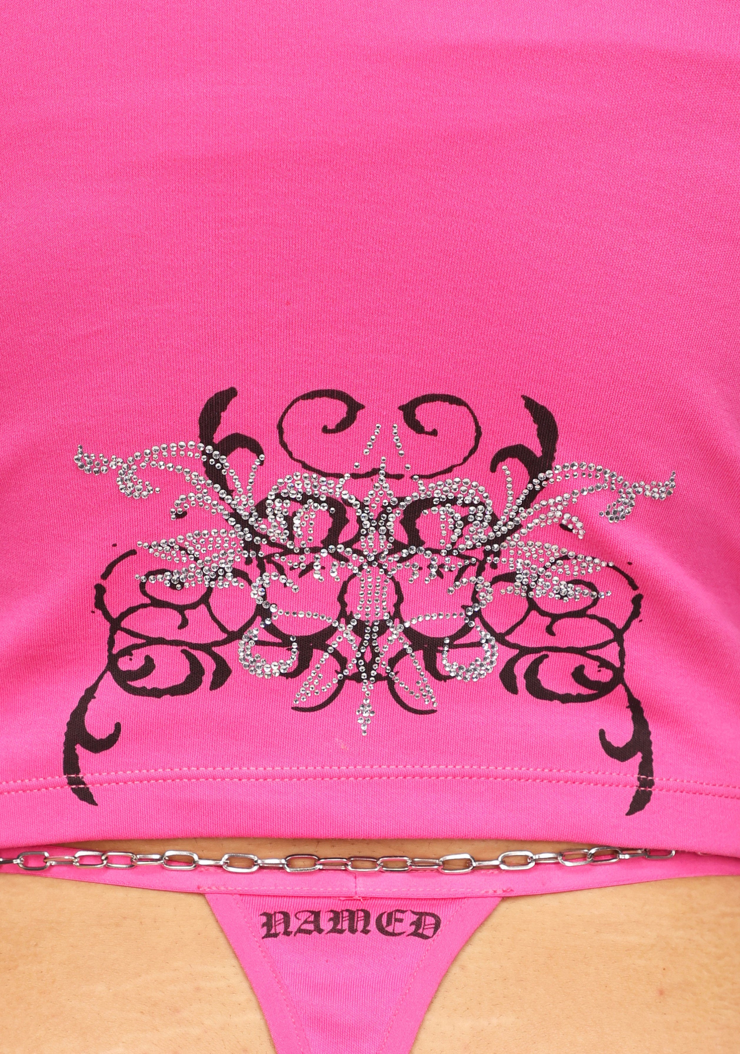 OBSESSION RHINESTONE TUBE TOP HOT PINK