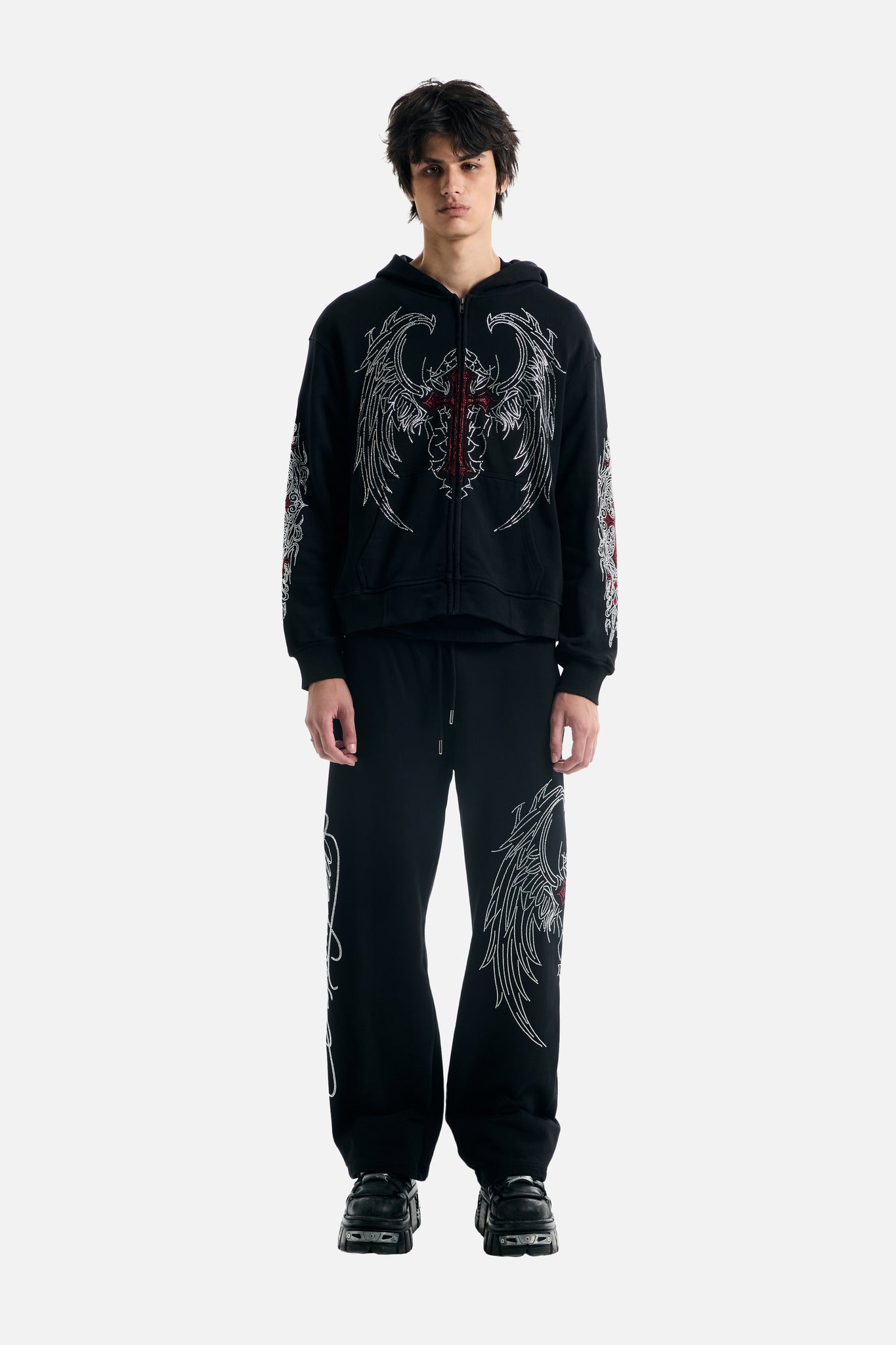 Red Cross Zip Up Hoodie