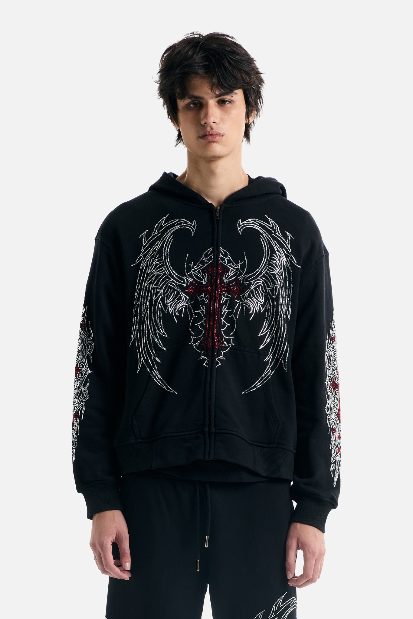 Red Cross Zip Up Hoodie