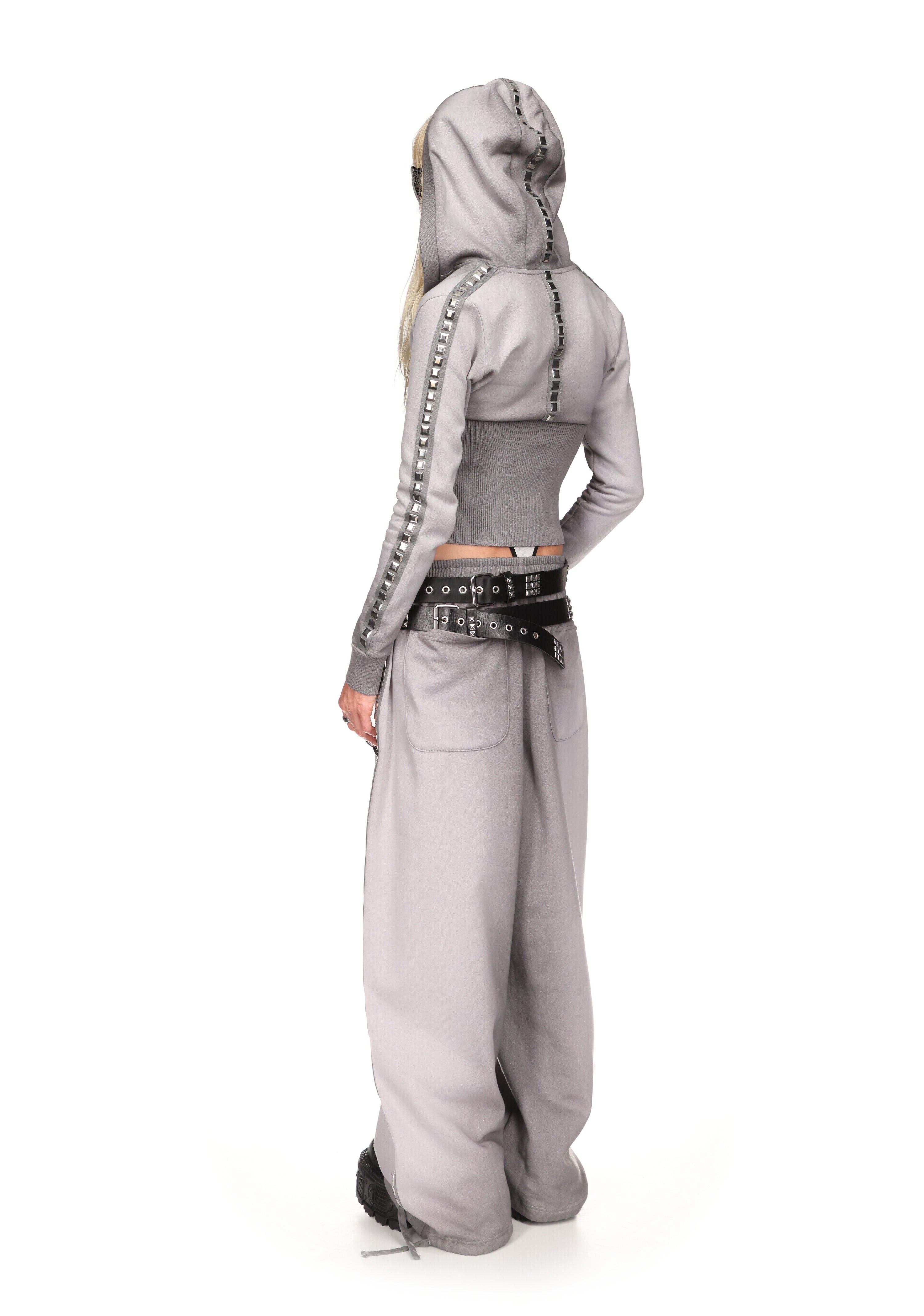 RUMOUR STUDDED OVERSIZED SWEATPANTS GRADIENT GREY
