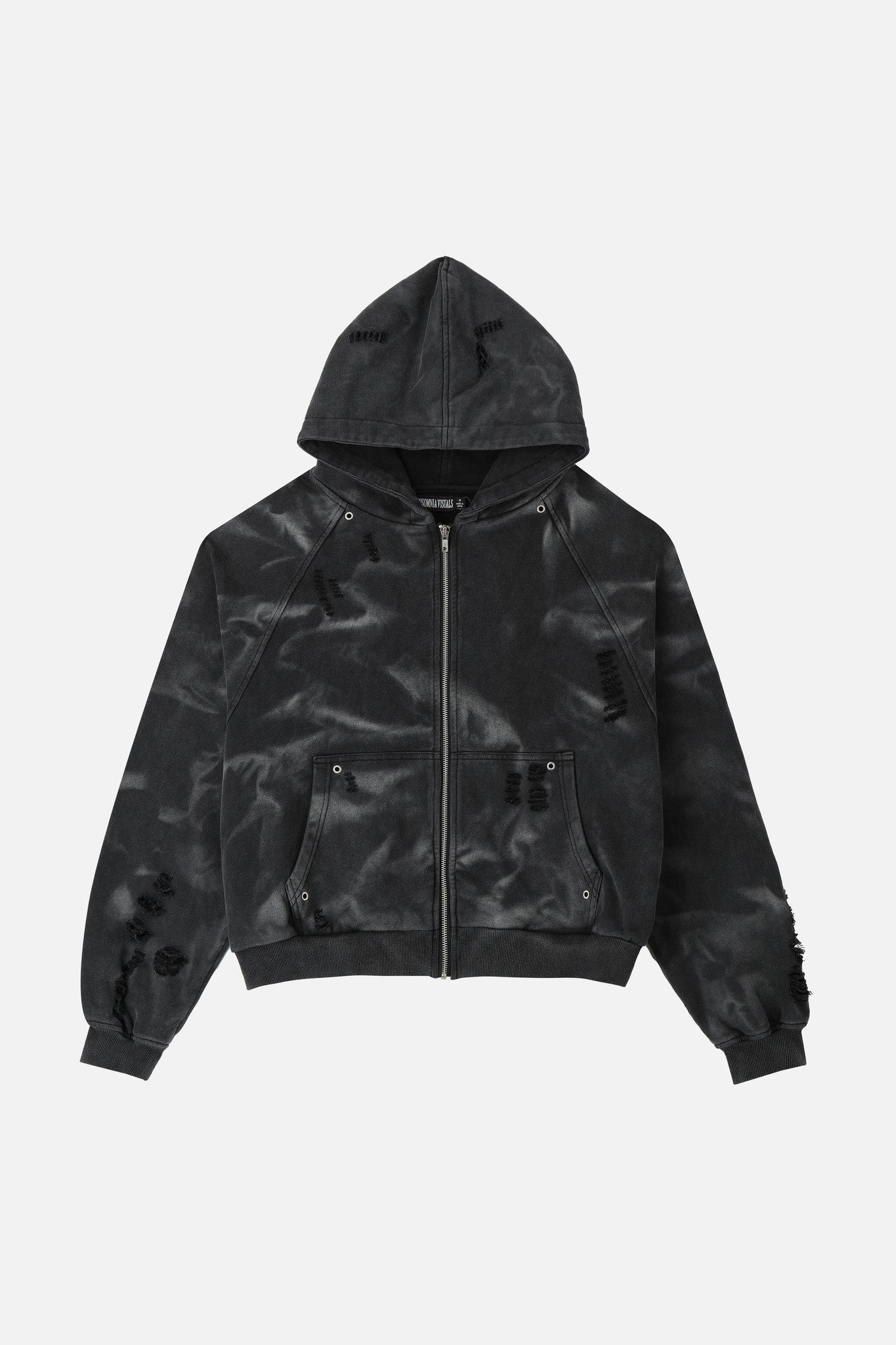Studded Raglan Zip Up Hoodie
