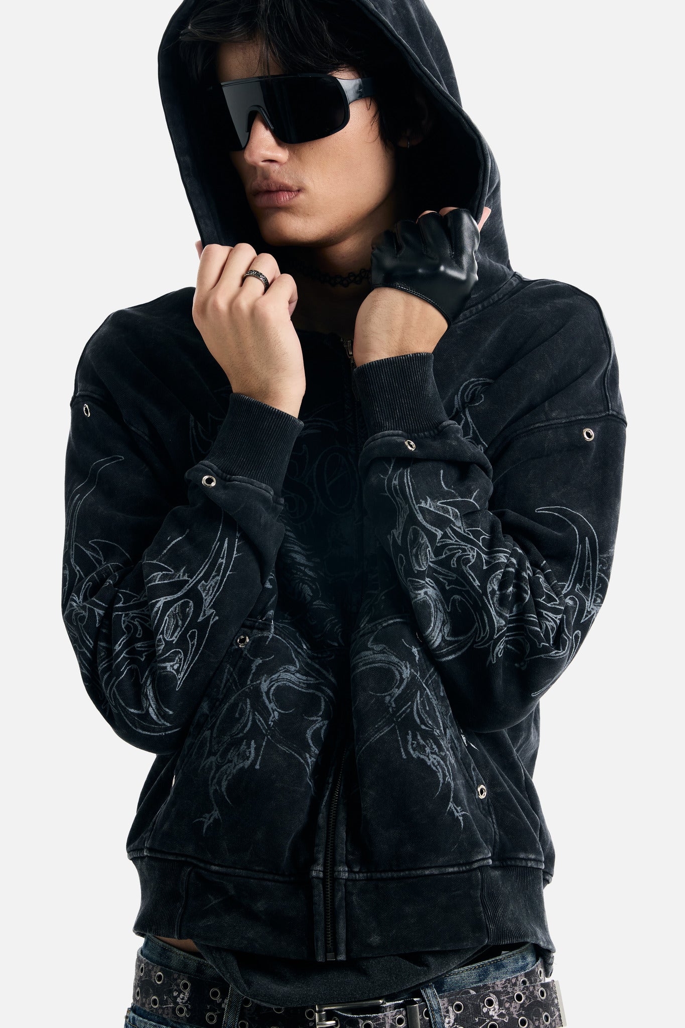 TRIBAL ZIP UP HOODIE
