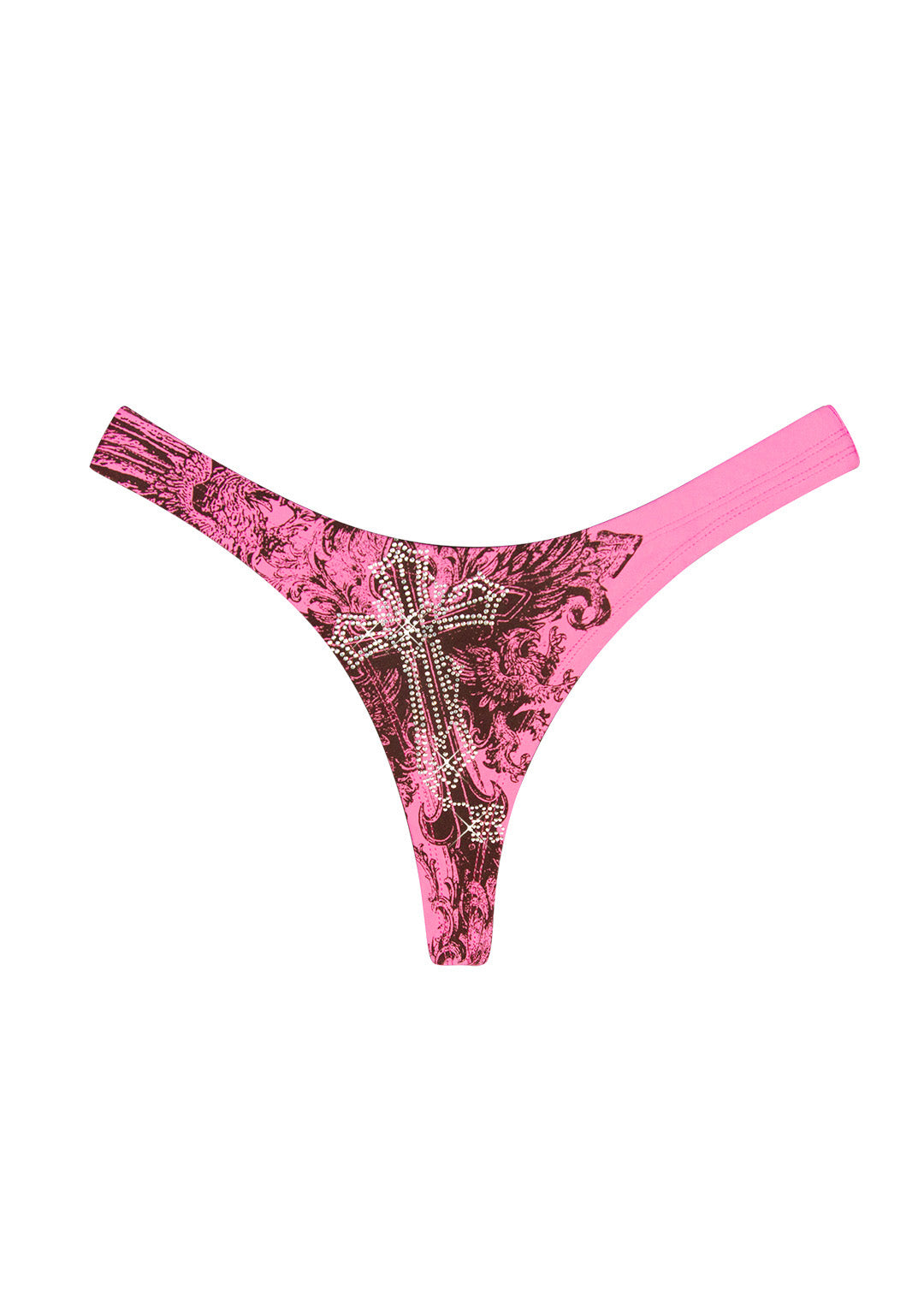 VICE RHINESTONE BRAZILIAN BIKINI BOTTOMS HOT PINK